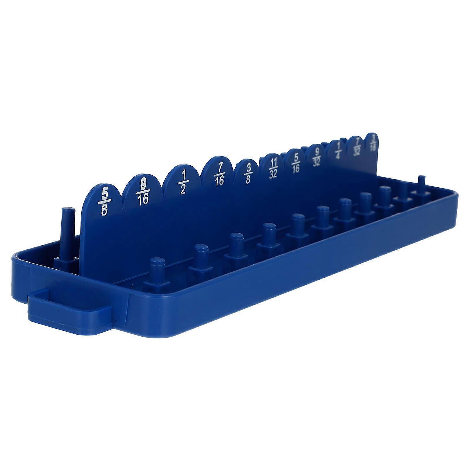 Wrench Socket Organizer Holder Inserting Socket Rack Garage Tool Holding Blue Rectangular 1Pack