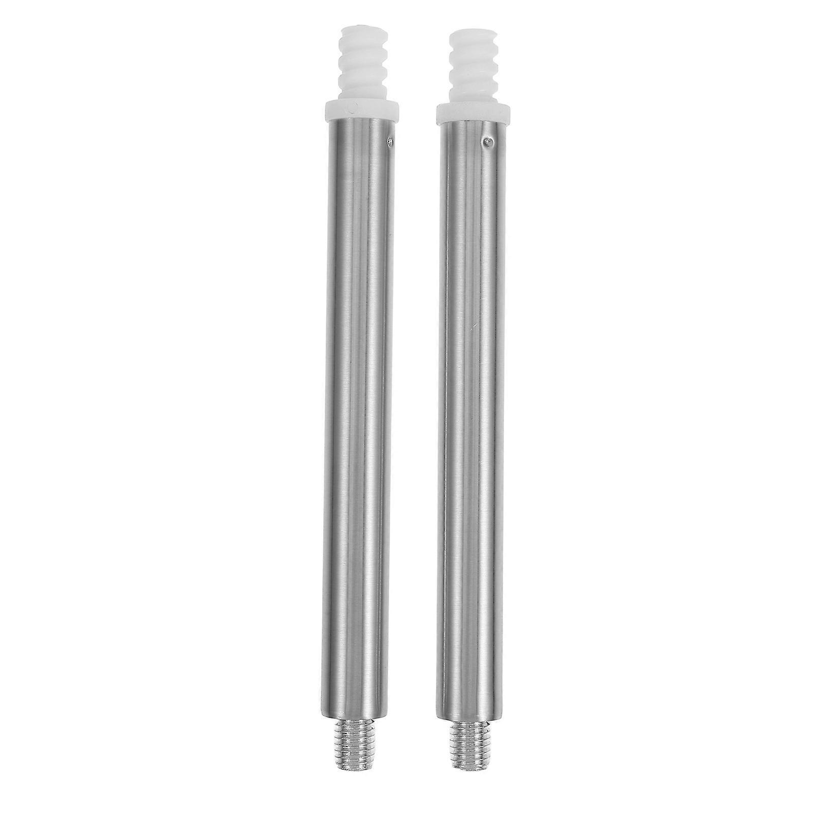Toilet Brush Handle Replacement Silver Color Modern Design Bathroom Use 2Pcs