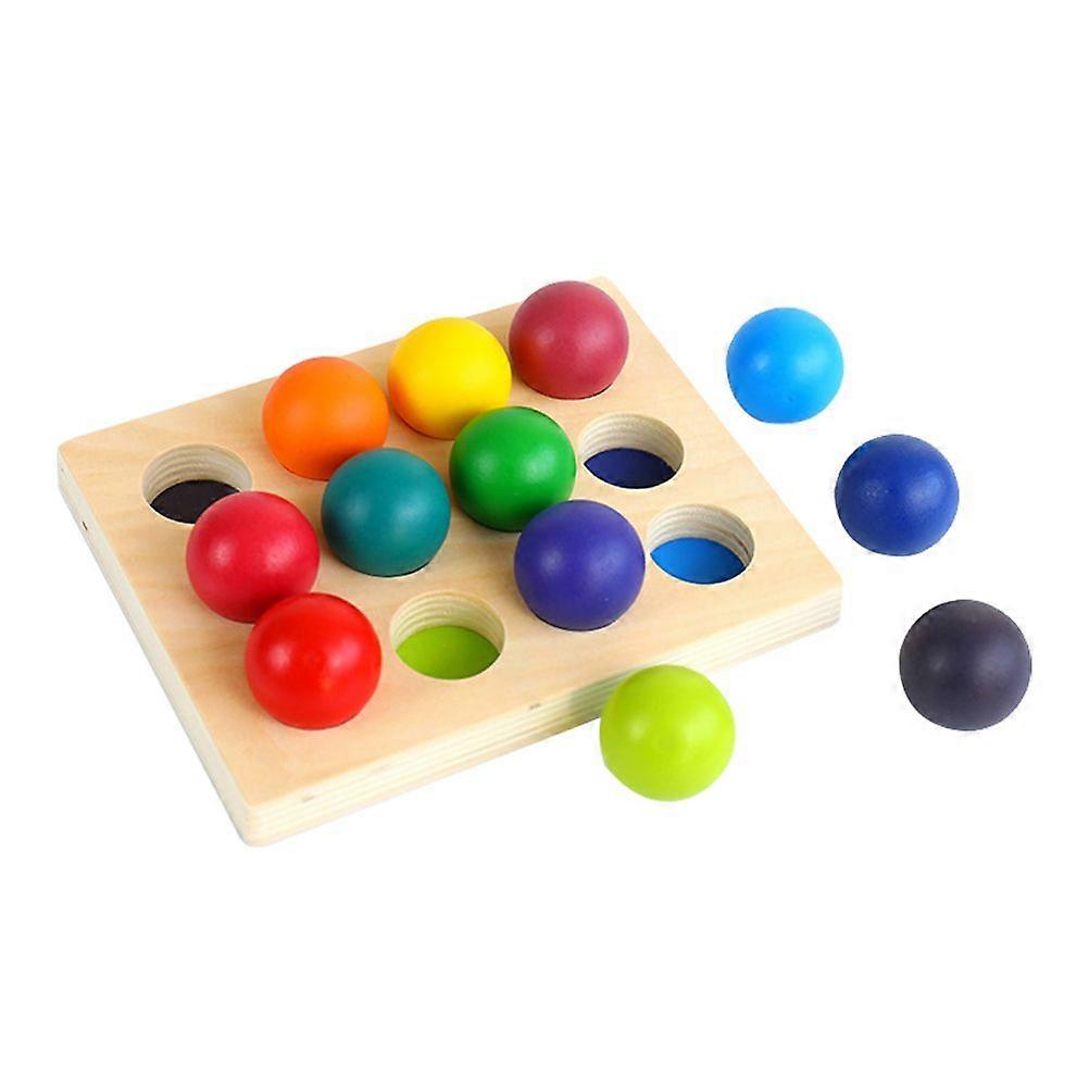 1PC Wooden Rainbow Sorting Board Toy Funny Child Color Cognitive Pairing Toy