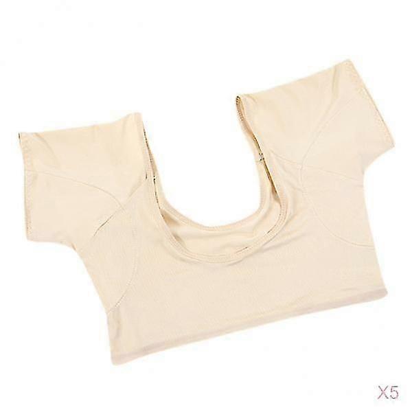 5 Pcs Reusable Washable Sweat-proof Armpit T Shirt w/Underarm Sweat Pad L