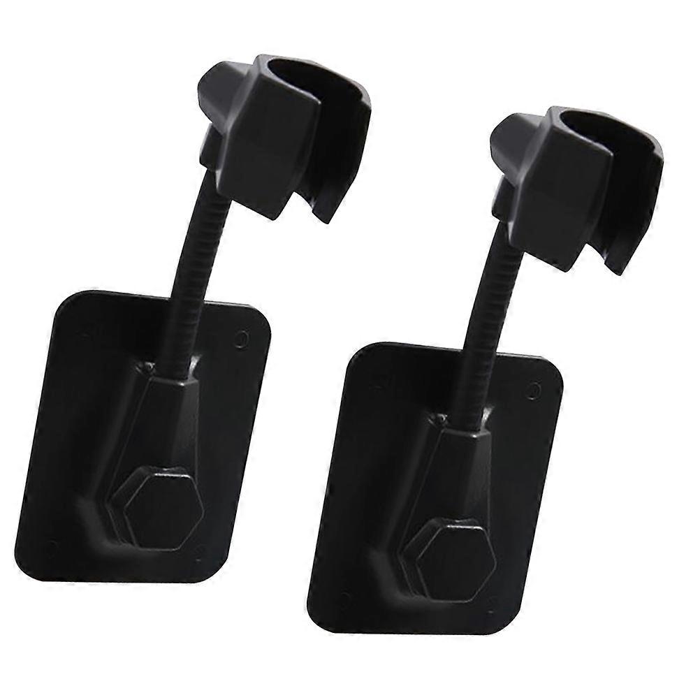 Shower Handheld Holder Adjustable Wall Mount Non Perforated Black 14x6CM 2Pcs