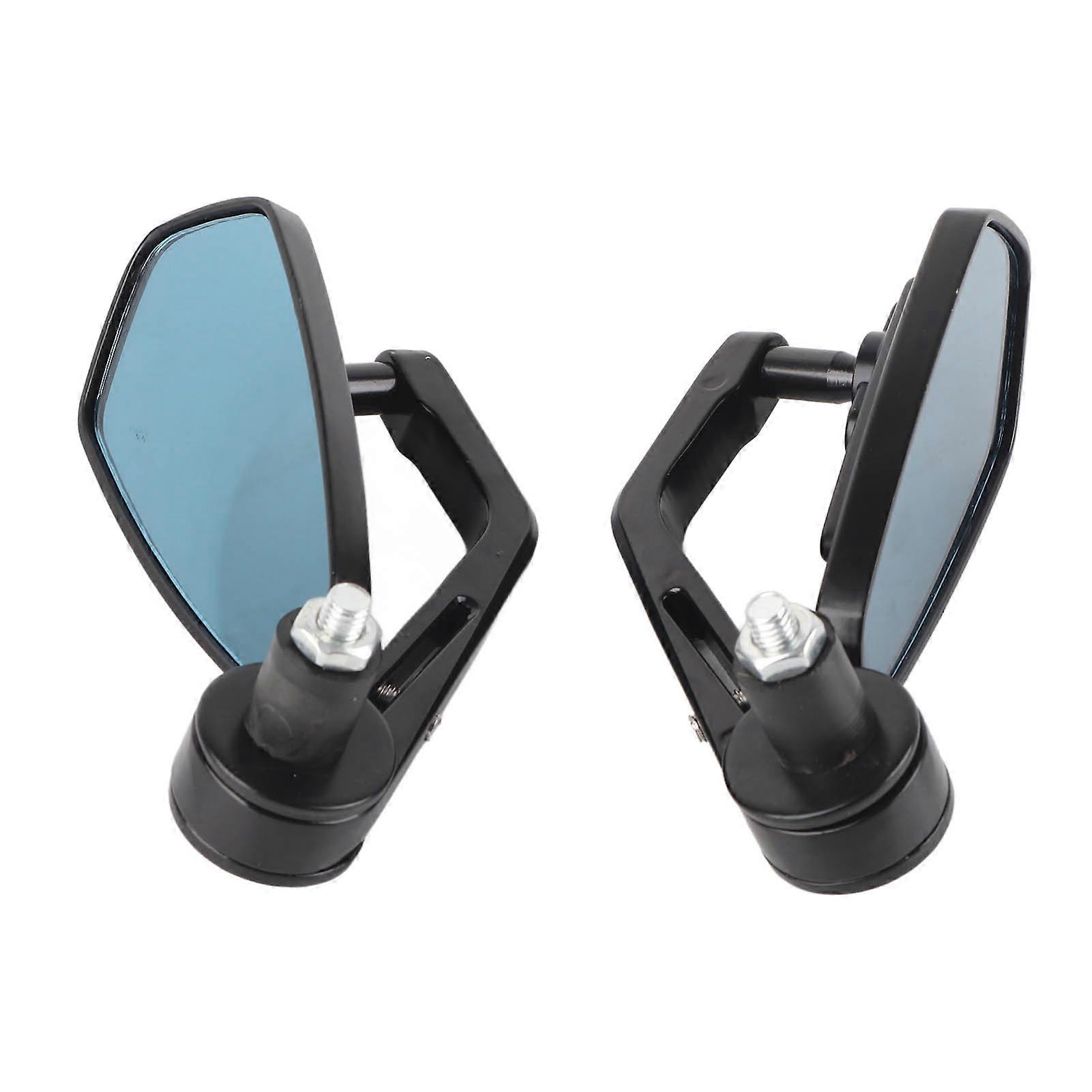 2 Pcs Motorcycle Rearview Mirrors Clear Wide Adjustable Aluminum Alloy Motorcycle Handlebar Mirrors