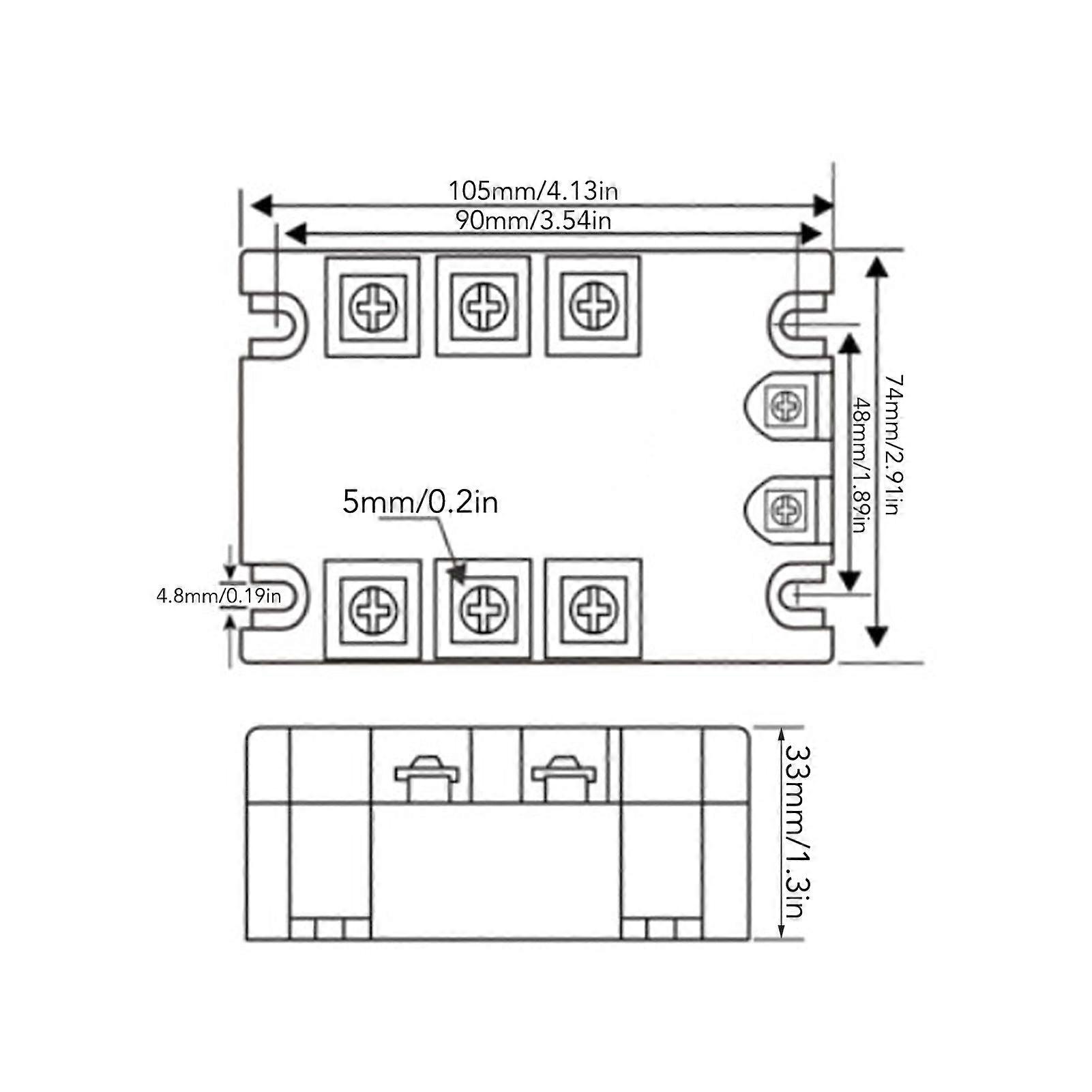 White Three Phase Solid State Relay, Silent, Shockproof, Reliable, DC to AC, 3-32VDC, 24-480VAC, 15A