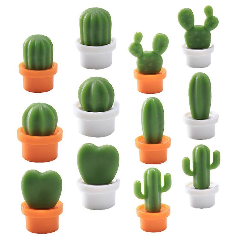 12pcs Cactus Shaped Fridge Magnets, Strong Adhesive Whiteboard Stickers for Refrigerator, Cabinet, and Locker, Scratch Free Note and Reminder Magnets