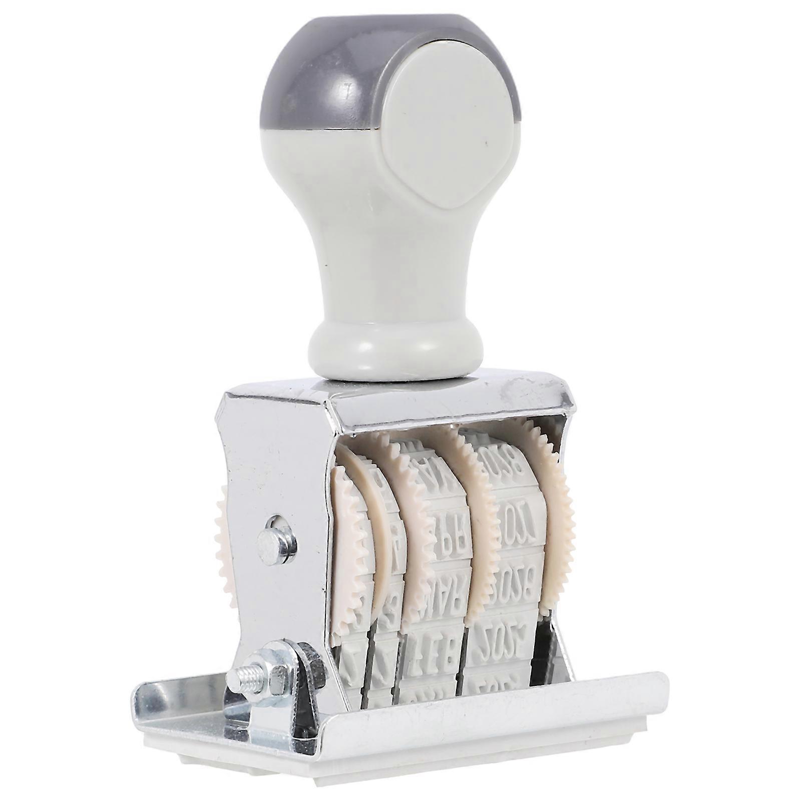 Adjustable Date Rolling Stamp Signature Stamp Clear Date Printing Office Use Grey Plastic 1Pcs