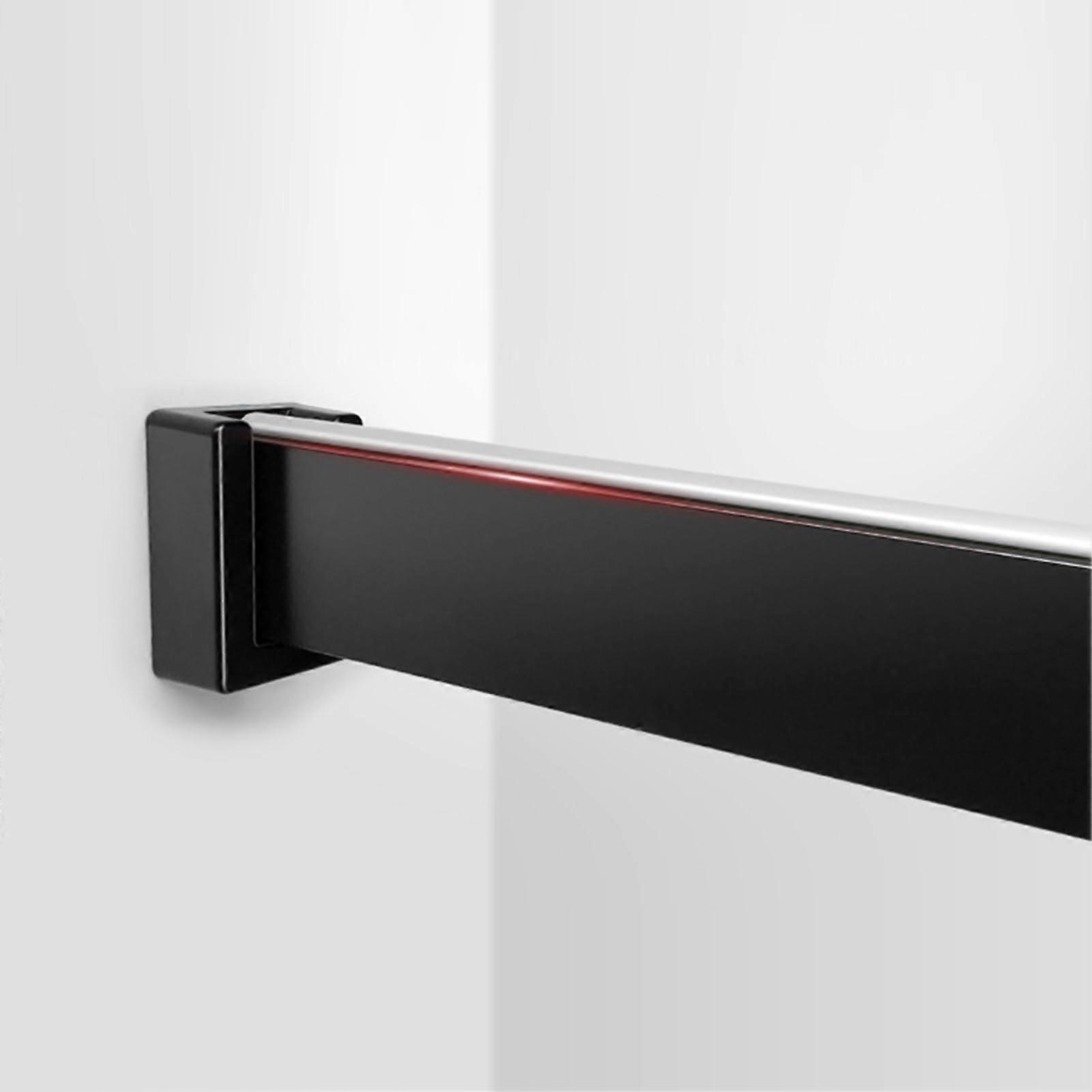 Aluminum Alloy Square Clothes Rail 3ft Black Space Saving Design for Modern Wardrobes 90cm (35 3/8")