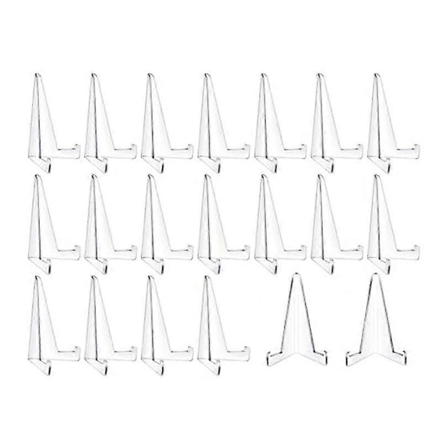 20 Pcs Triangle Acrylic Easel Stands for Display Mini Picture Frame Stand Plate Holders Photo Holder