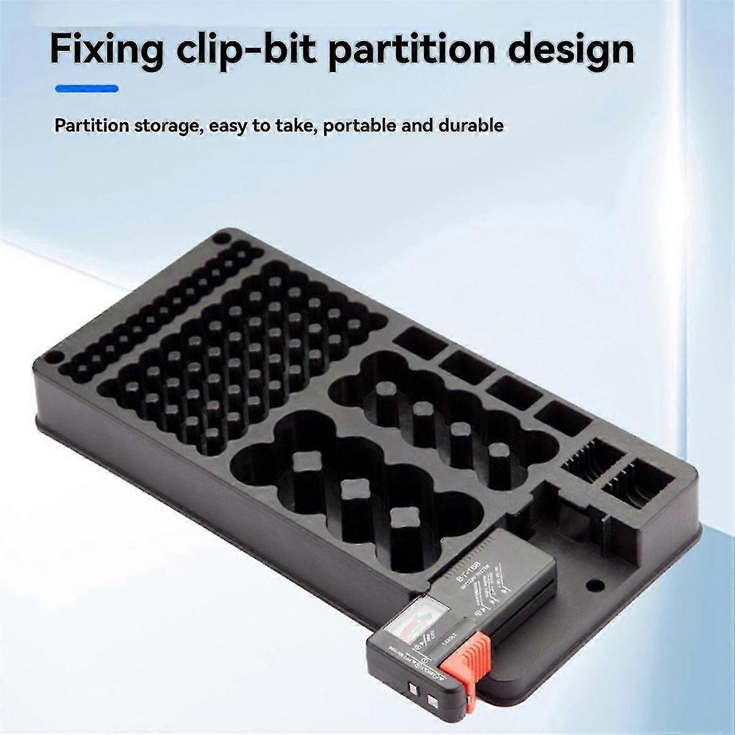 Battery Storage Box Organizer Holder with Digital Display and Tester for Battery Level Check for AAA