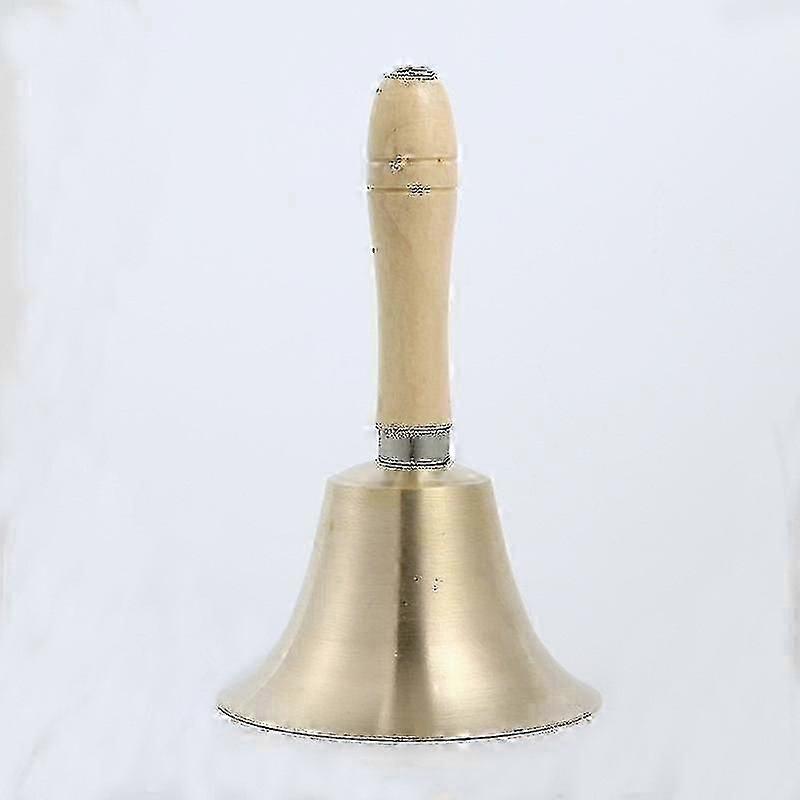 Cloche d’école et d’église en laiton massif extra-fort avec poignée en bois multi-usage pour l’hôtel, Noël, le mariage et les services religieux - 8 cm de diamètre