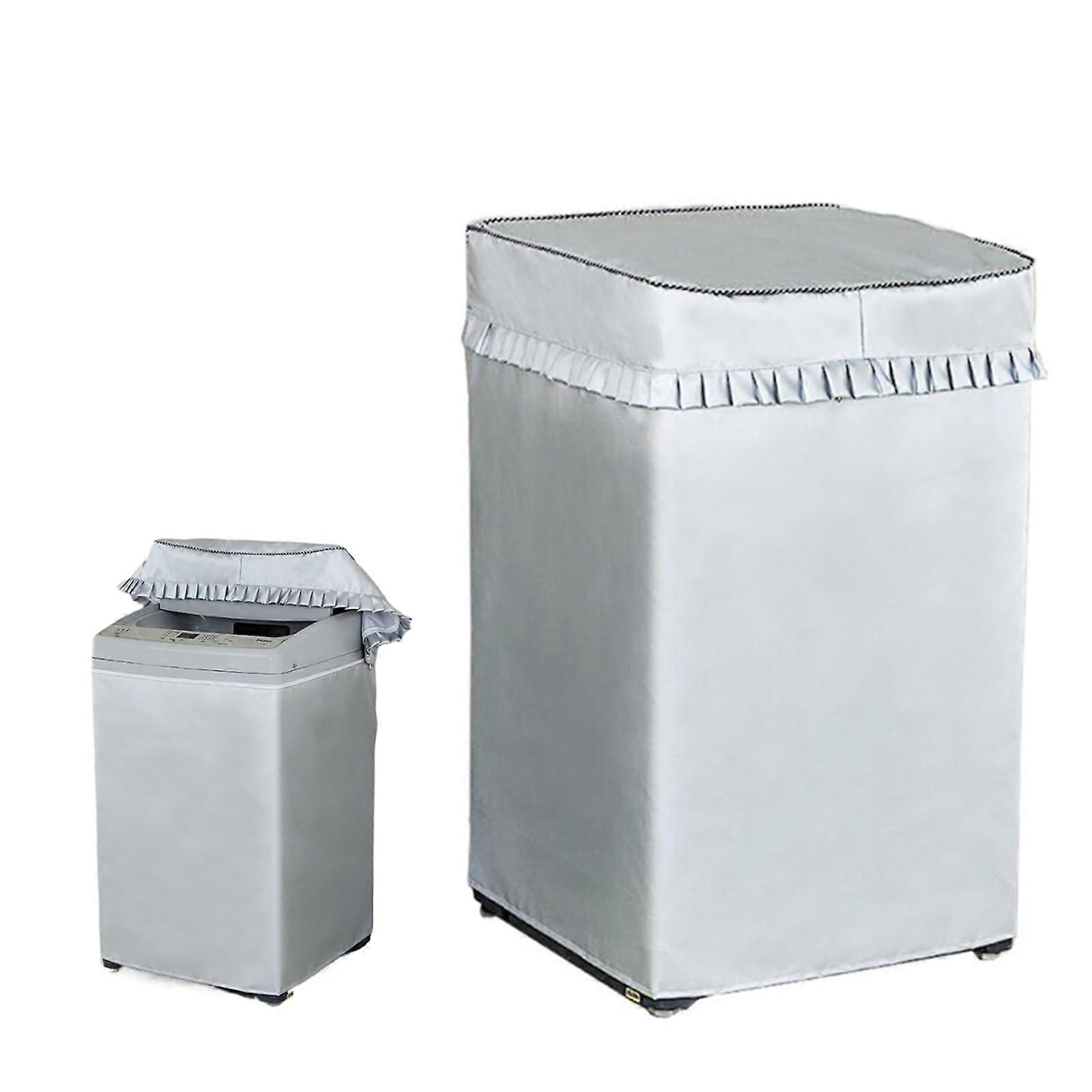 Washing Machine Lid Front-Load And Top-Loader, Waterproof Dustproof Cover, Silver, Size L 56x60x93