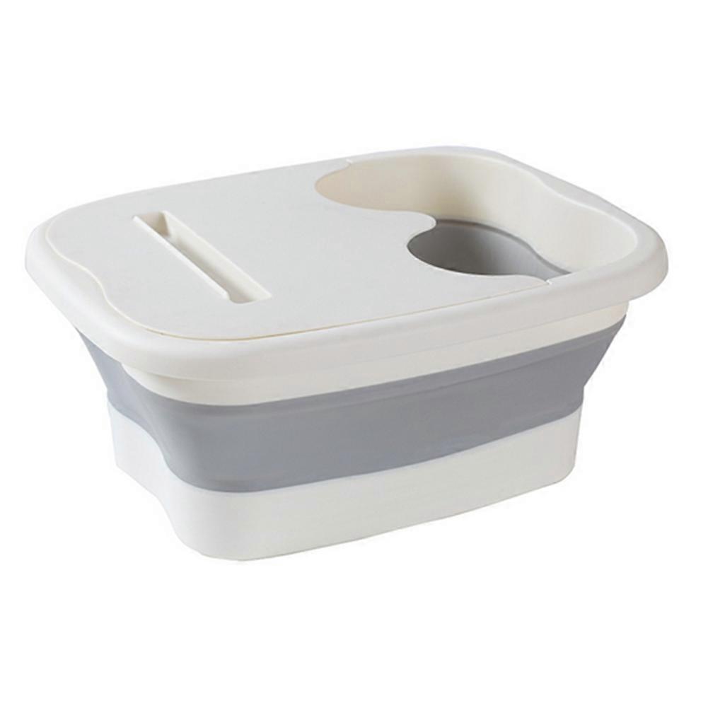 Footbath Massage Bucket Soaking Bucket Folding Basin Spa Foot White