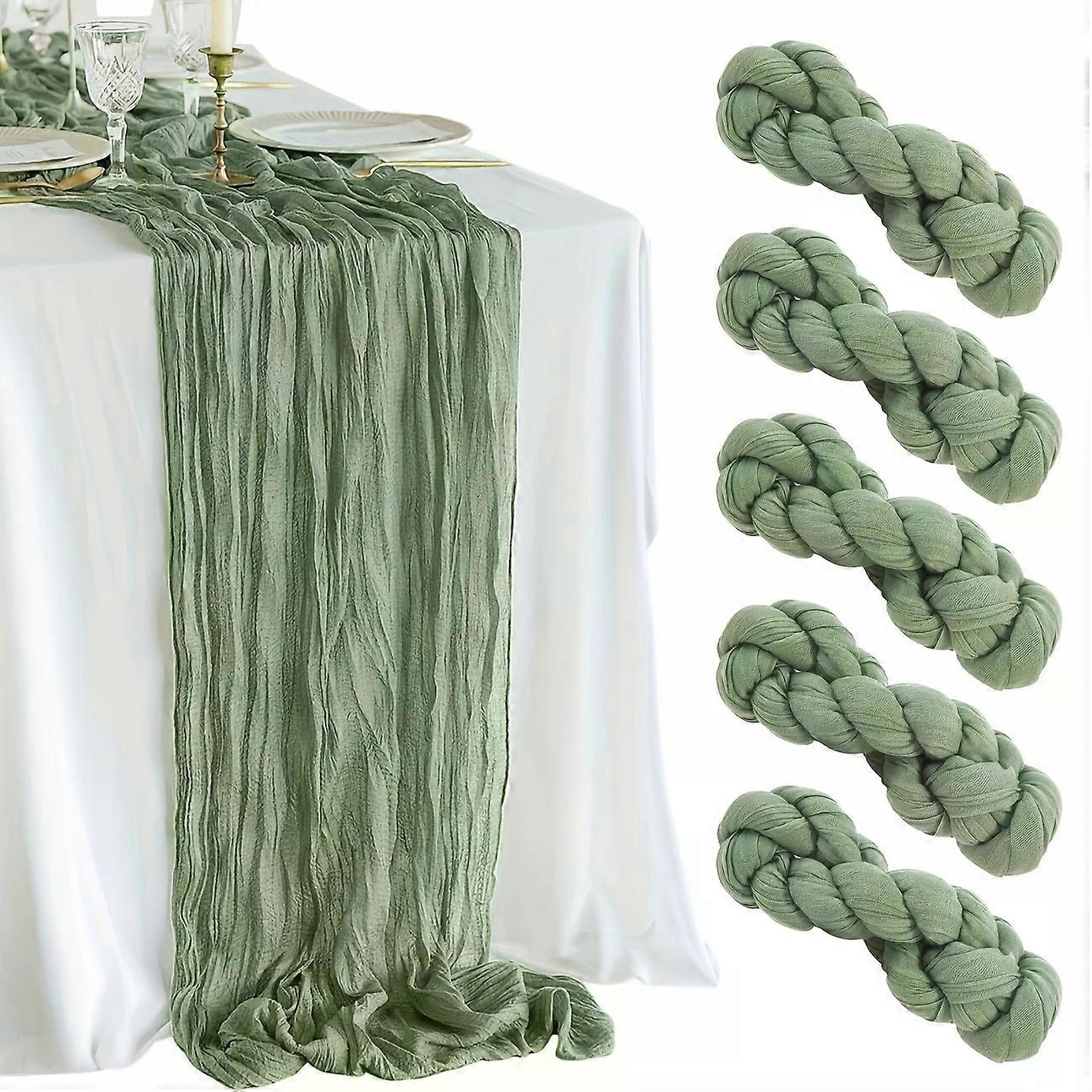 A Set of 5 Polyester Woven Table Runners, Featuring a 6-Foot Pleated Design, Perfect for Decorating Tables at Birthday Parties And Weddings