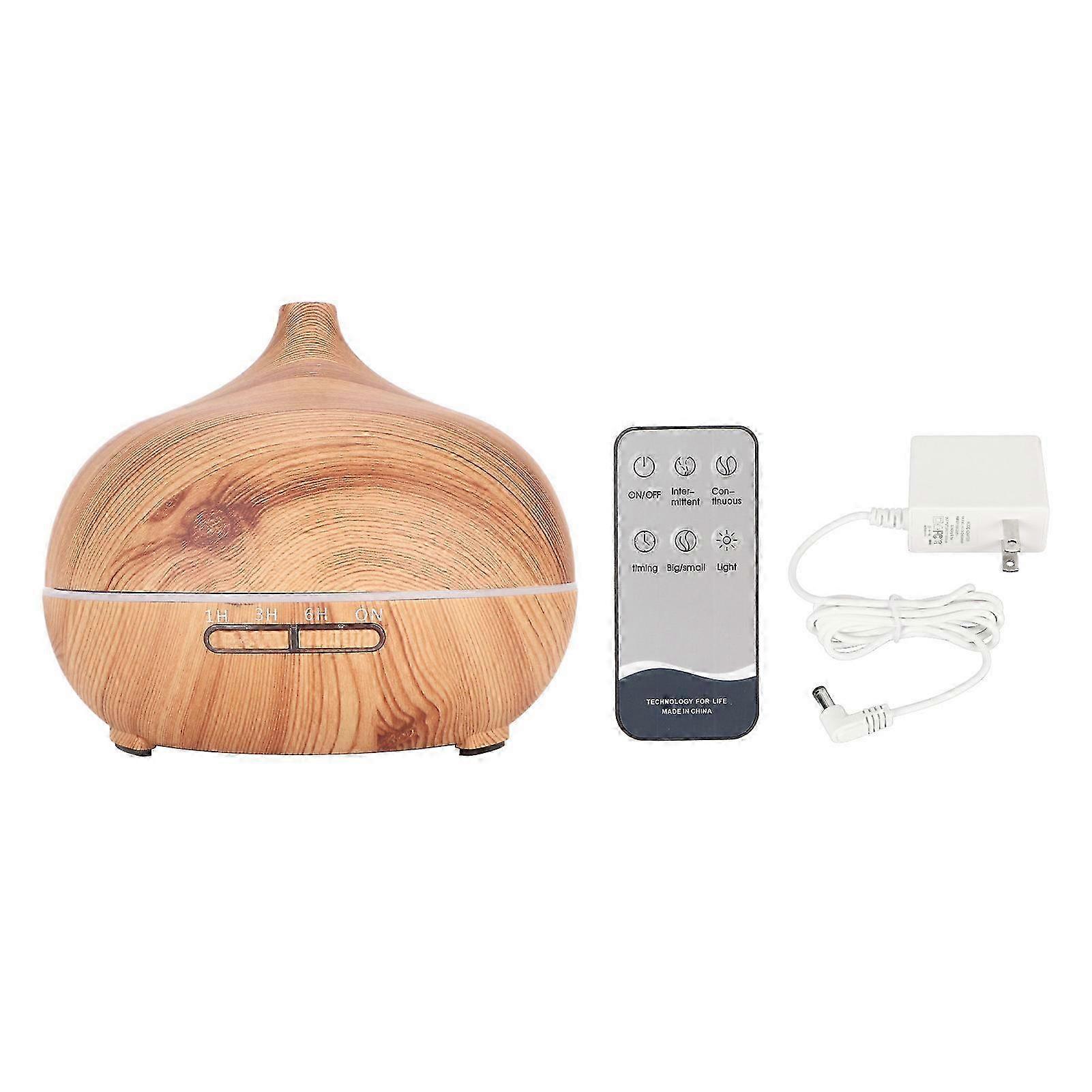 Aroma Diffuser Home Humidifier 400ml Capacity 4 Timing Modes with Remote Control for Home Decoration US Plug 100-240V Wood