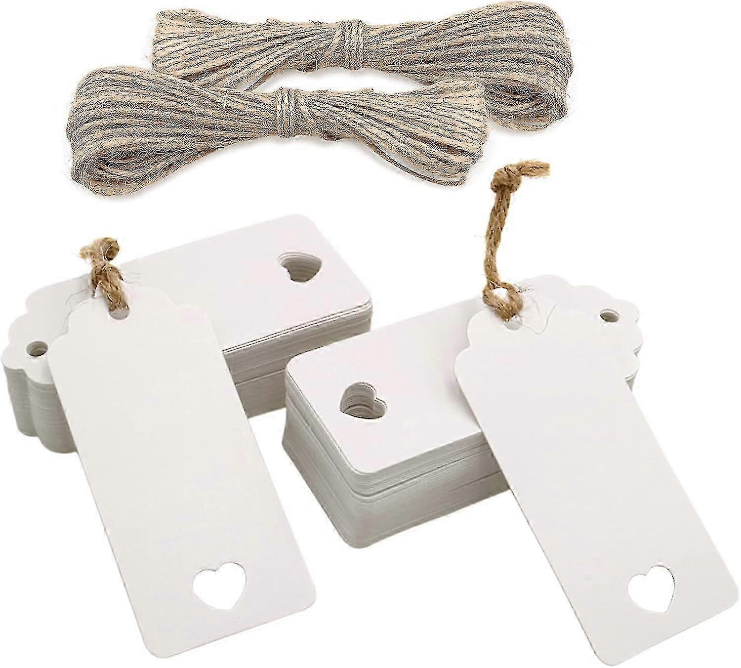 100pcs White Gift Tags for Crafts and Christmas Hollow Heart Wedding Favour Tags