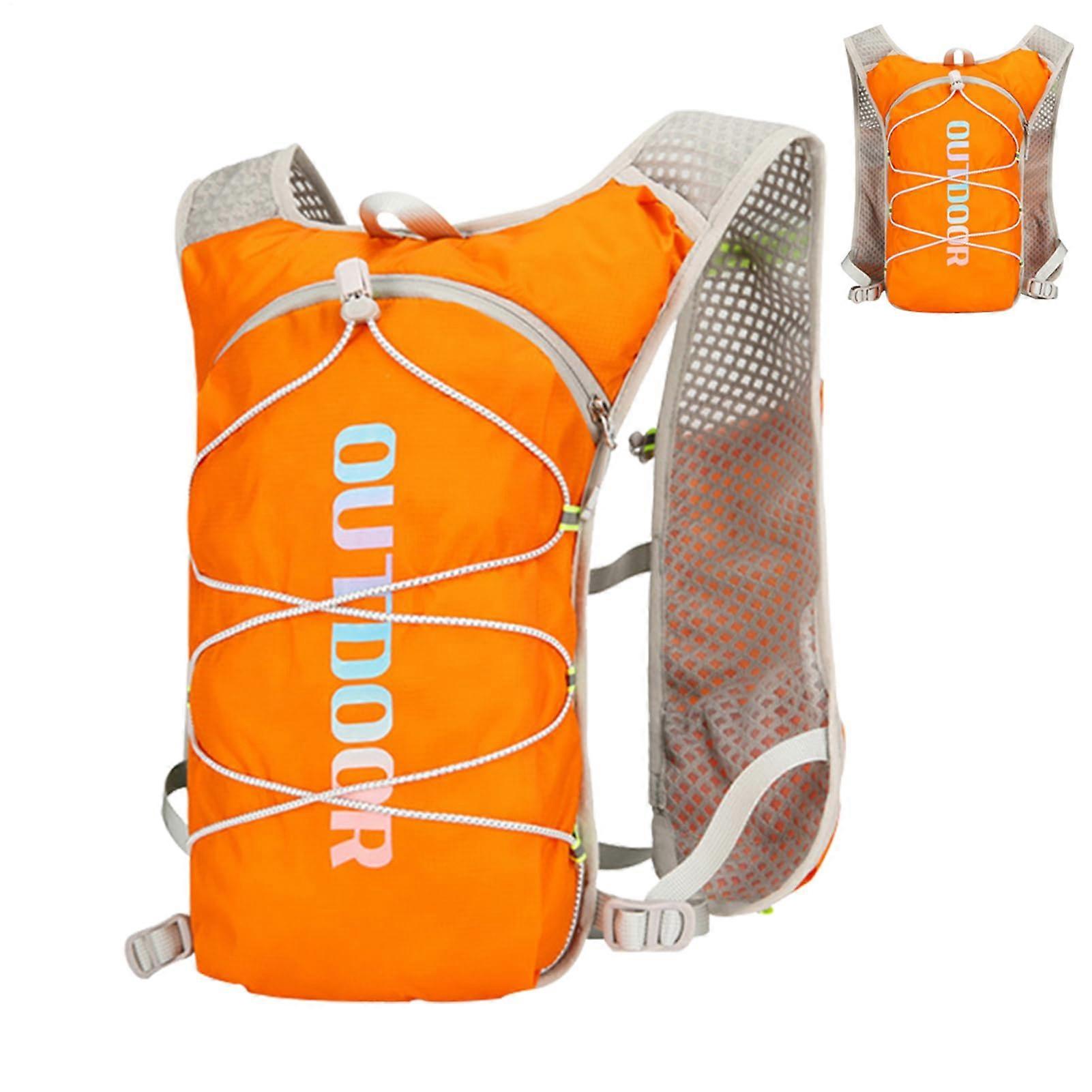 Hiking hydration vest Breathable mesh water circulation vest Ergonomic hydration pack orange