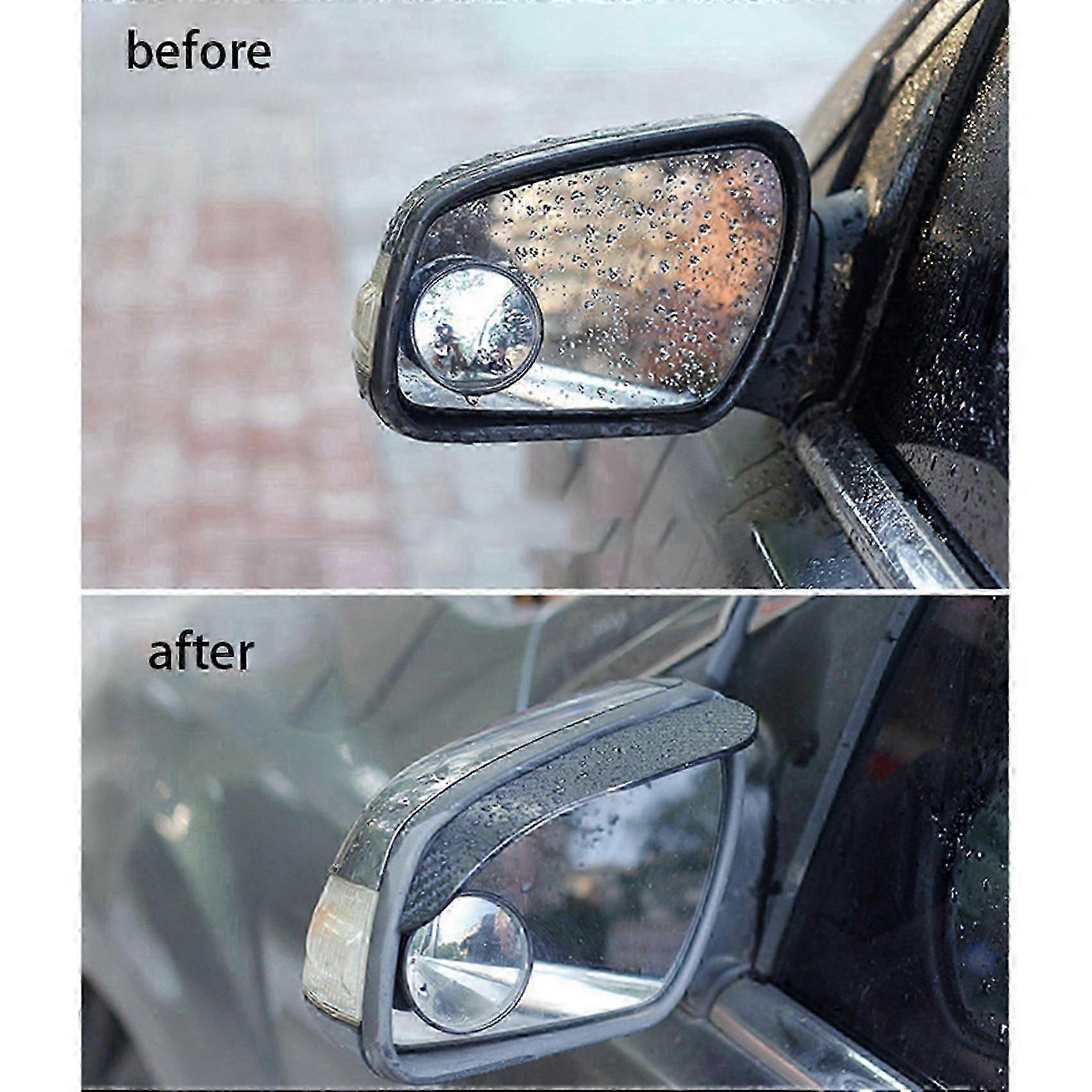 2Pcs Car Side Rear View Mirror Rain Eyebrow Visor & 1x Fluid Reservoir Oil Tank Bottle for Certain Models