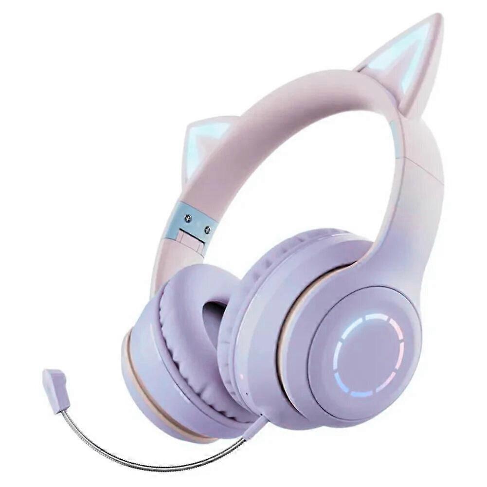 Gaming headset with cat ears and microphone