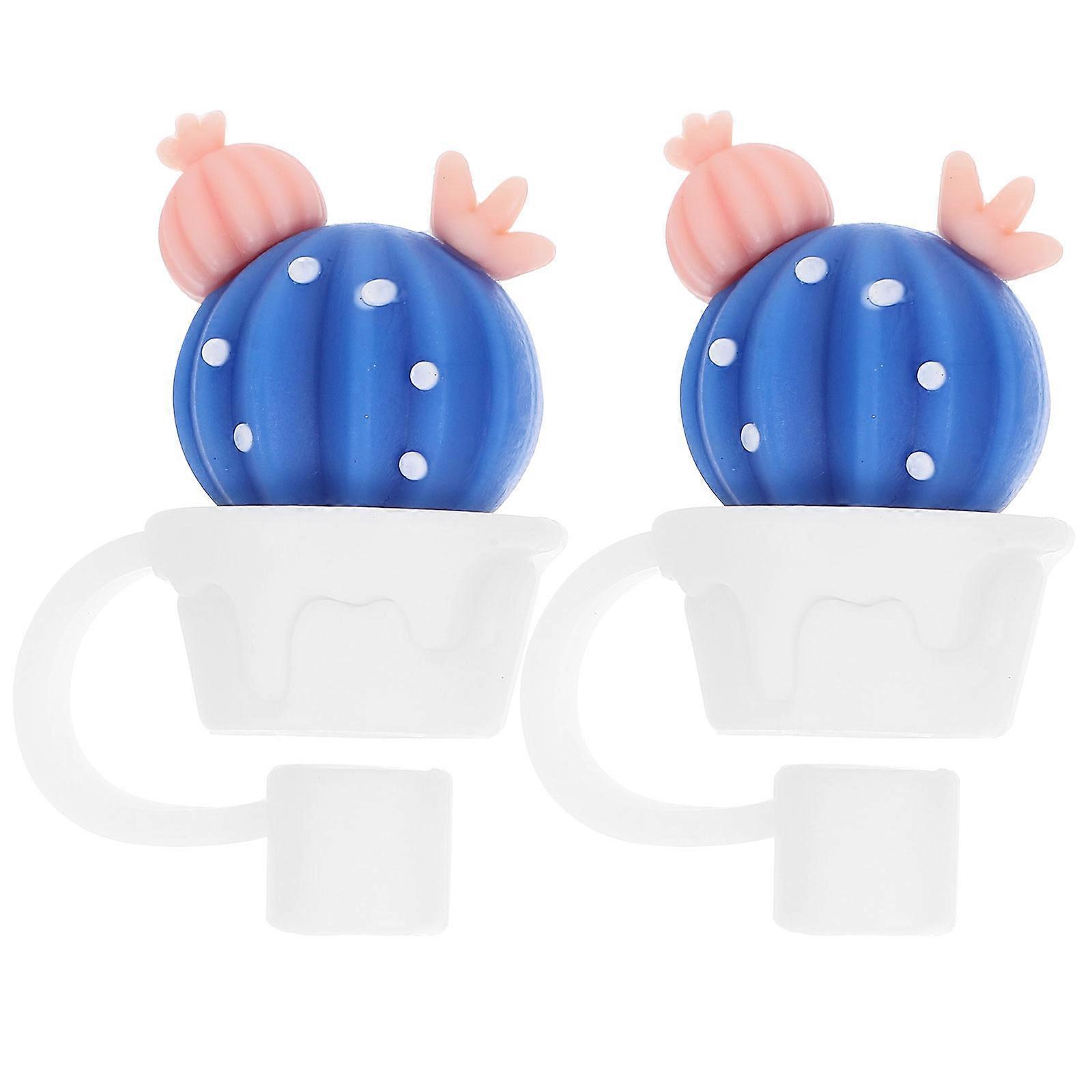Straw Shape Silicone Straw Plugs Protect Beverage For Party 2Pcs