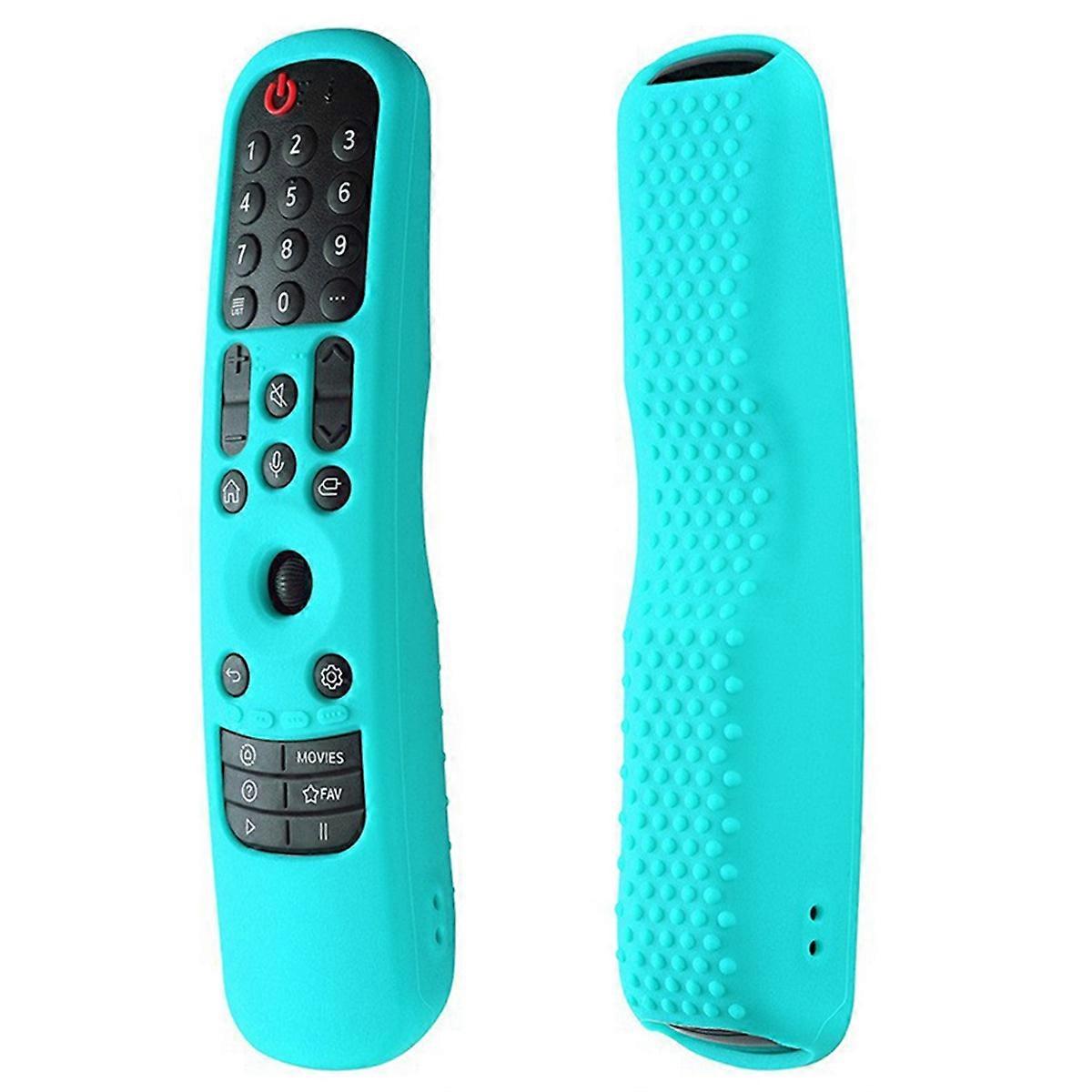 Shockproof Silicone Remote Cover for Smart TV an-MR21 MR22 Protective Sleeve,Blue & Green
