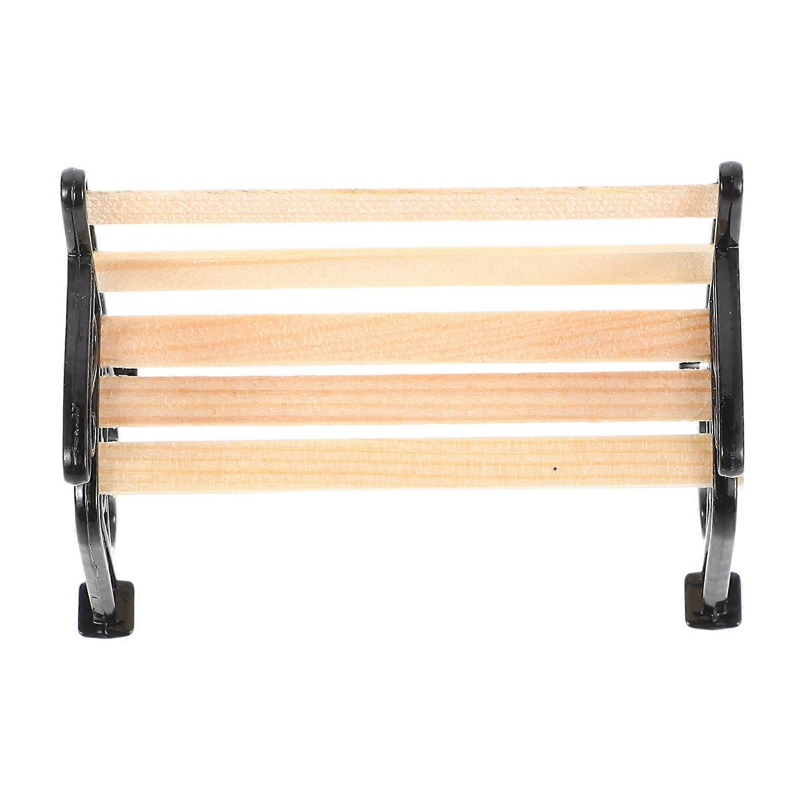 Miniature Bench for Crafts Micro Bonsai Bench for Scene Layout Iron Photo Prop 5.00X3.30X2.50cm 3Pcs