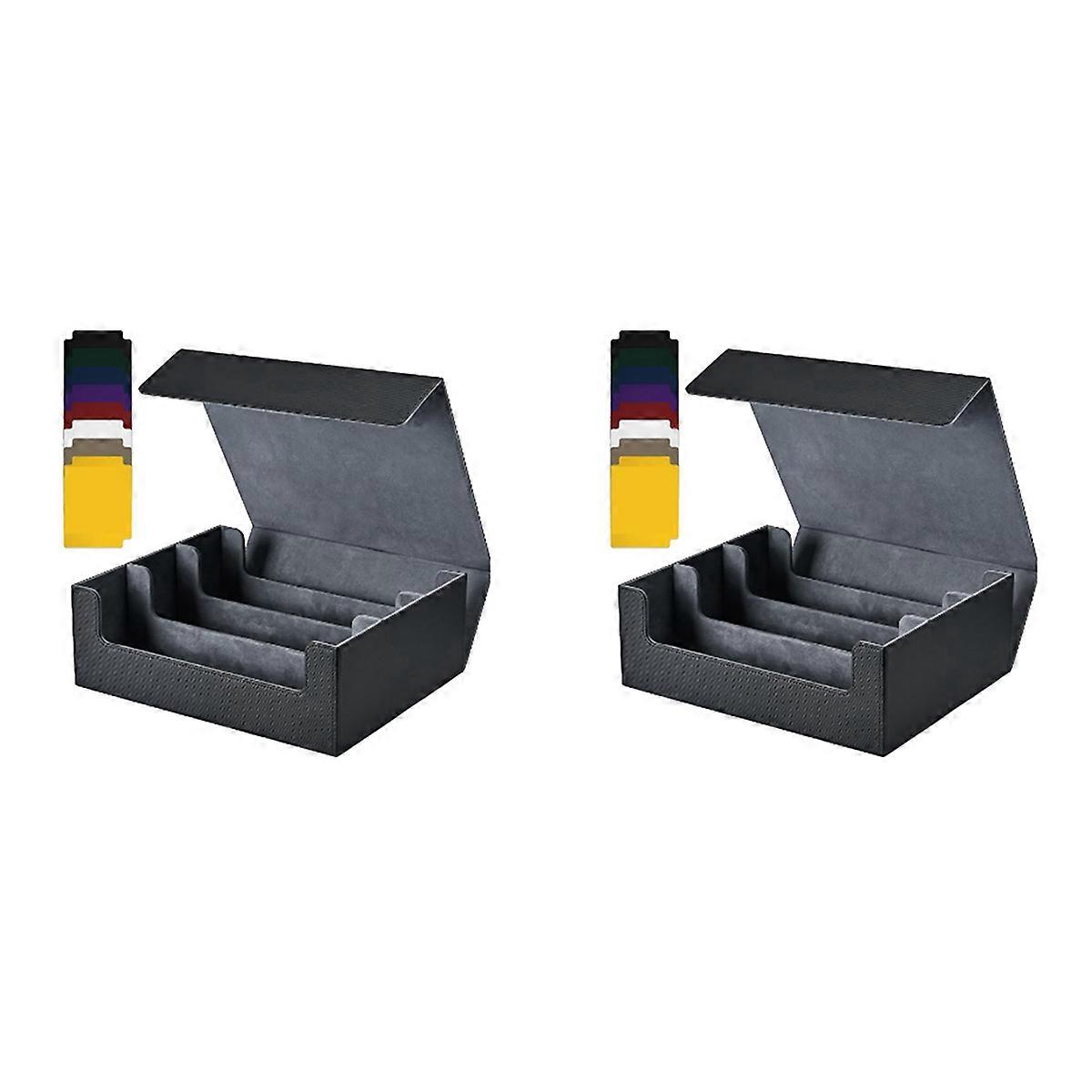 トレーディングカード用カード収納ボックス、1800+ PUカードデッキケース、ブラック