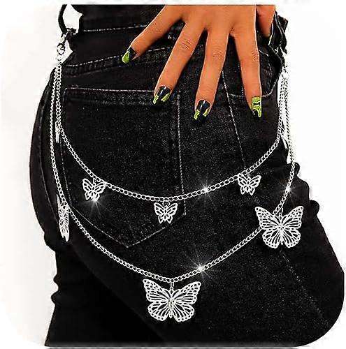 Butterfly Pants Chain Layered Jean Chains Punk Goth Wallet