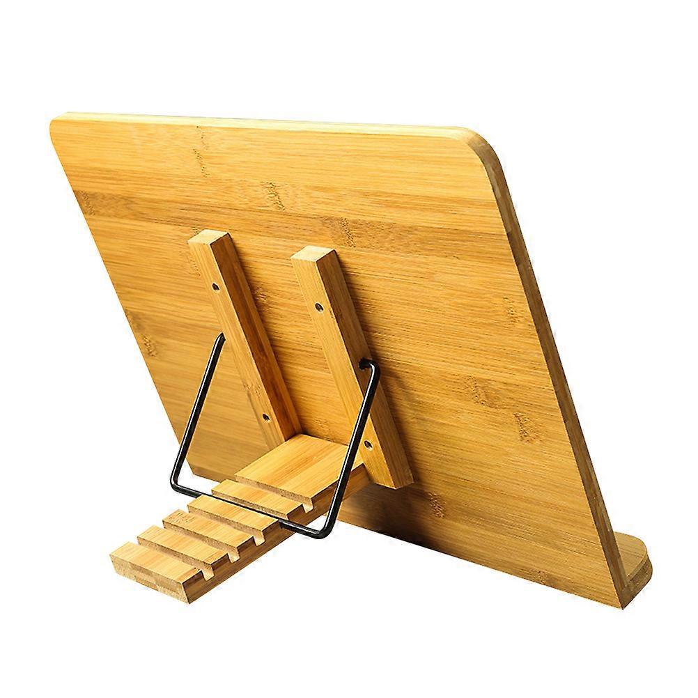 Foldable Reading Stand Multi-Functional Wooden Book Holder For Desk Use Yellow Color