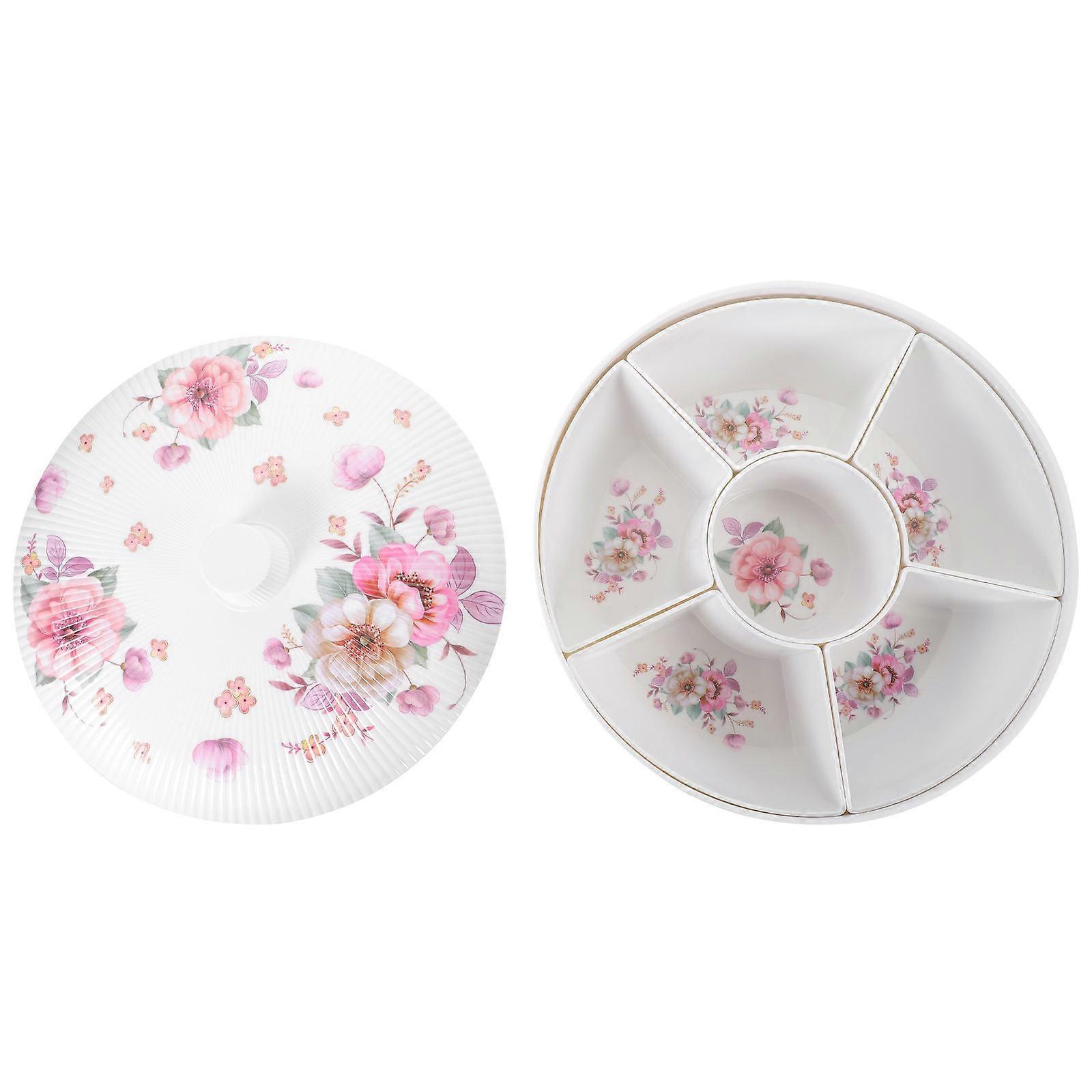 Snack Fruit Plate Dried Fruit Food Storage Plate Kitchen Rectangular Covered Design 1 Set