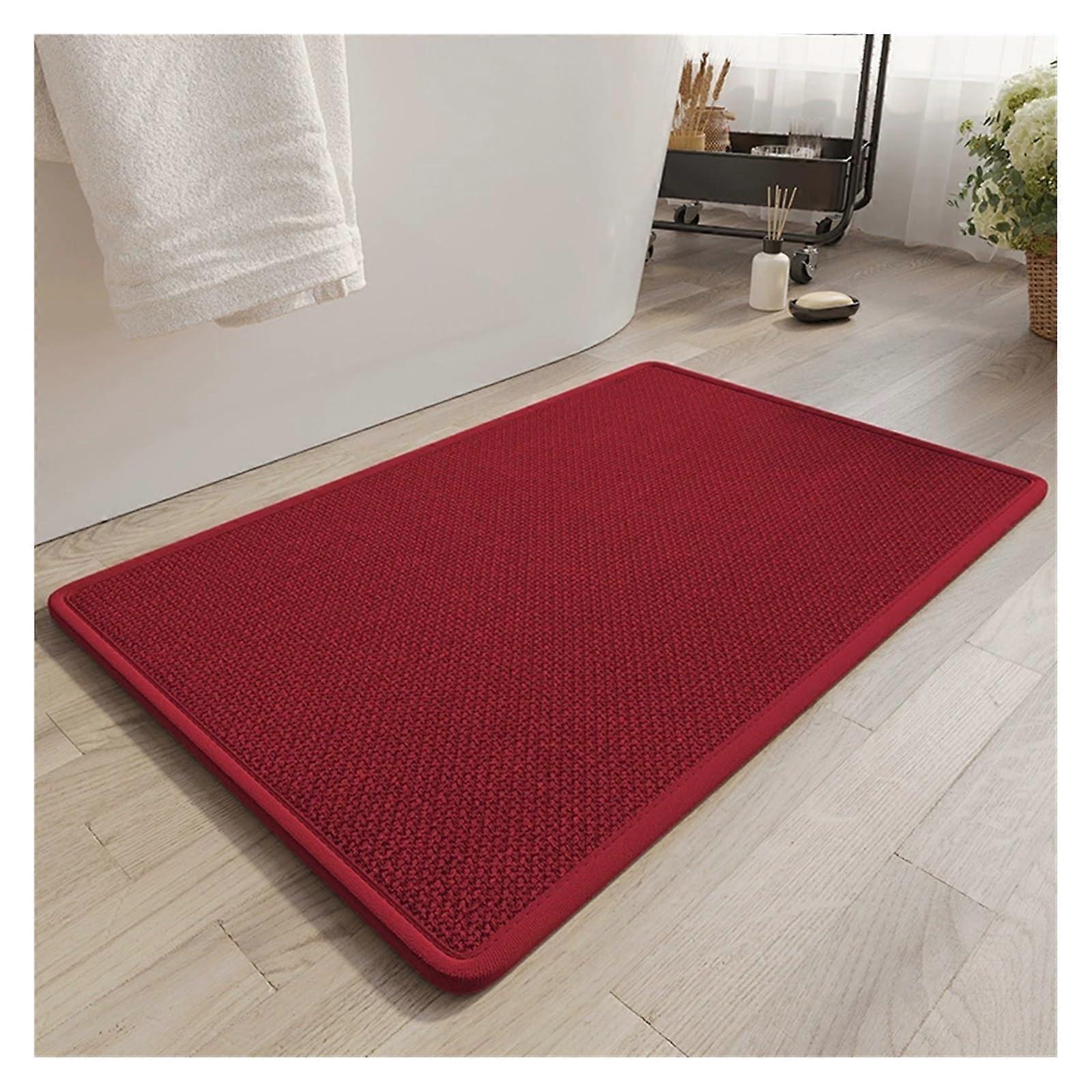 Bathroom Rugs Machine Washable Non Slip Red 2.60 x 0.90 m Floor Mat
