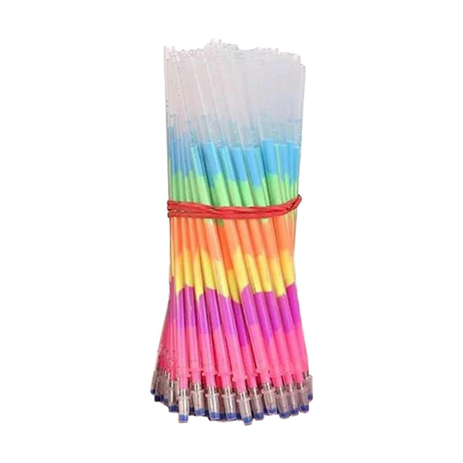 Rainbow Color Ballpoint Pen Refills 20/60pcs, Quick Drying Gel Pen Refills, Smooth Writing, 6 Assorted Colors