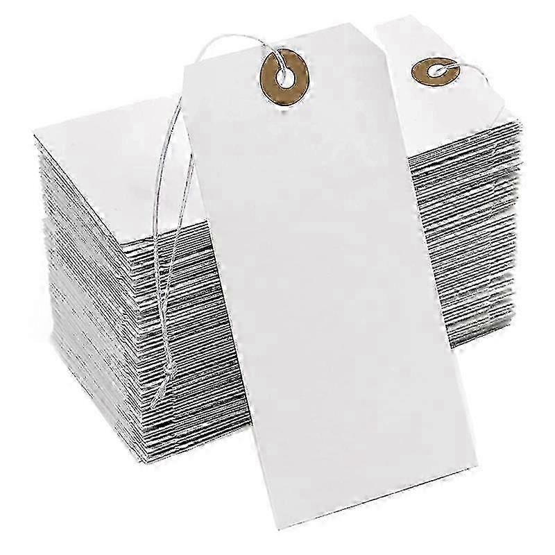 200 Pcs Large Reinforcing Hole Paper Tags with Elastic String for Hanging