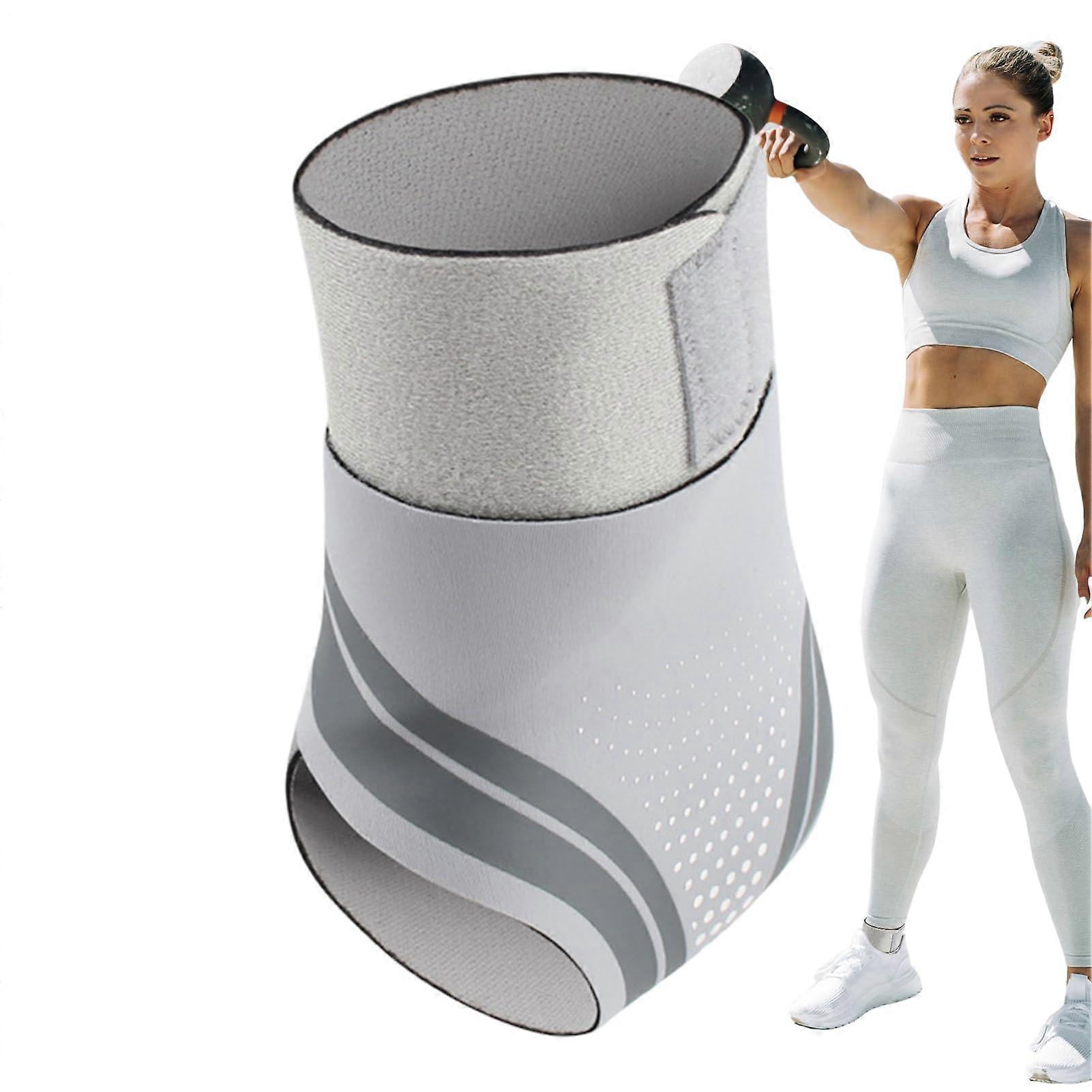 Ankle Compression Sleeve, Elastic Sport Wrap, Right Gray, For Running Basketball Soccer Hiking