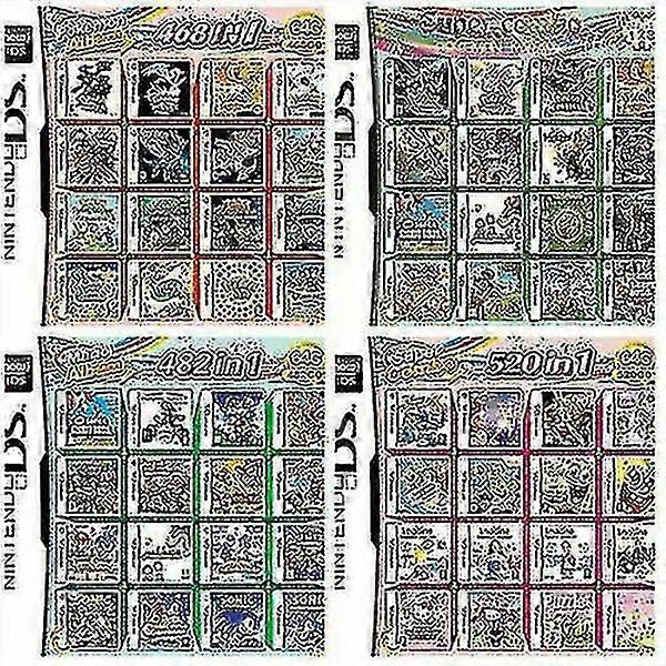 520 in 1 Game Multi-Cartridge for Ds Nds Ndsl Ndsi 3ds Xl
