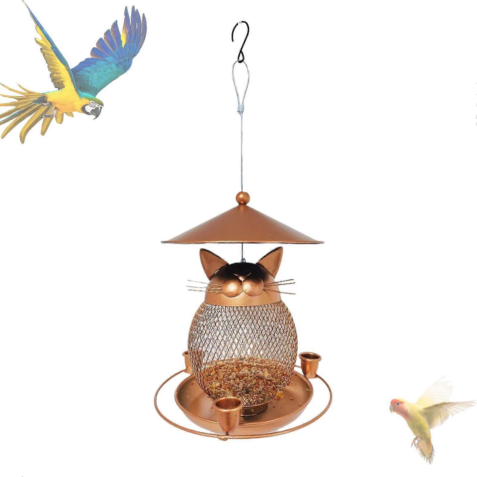 Bird Feeder Ladder Pulsing Cat-Shaped Design For Playful Decor And Cat-Motif Decorative Bird Feeder
