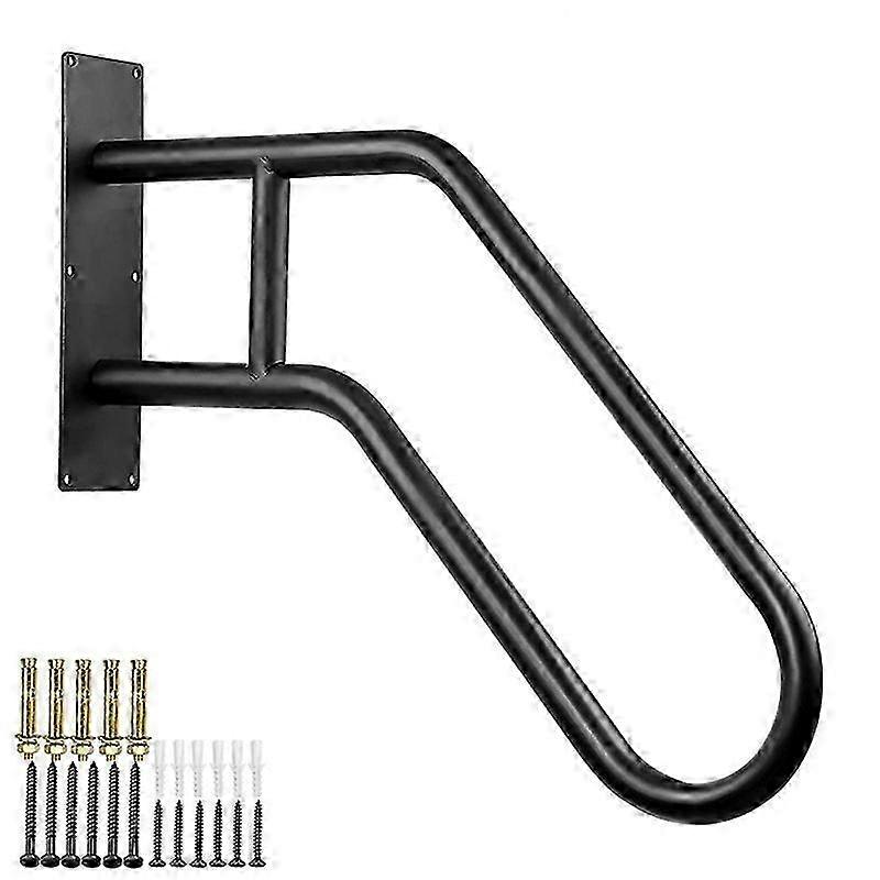 Secure Pipe Stair Handrails Staircase Handrails Iron for Wall Mount Stairs Indoors and Outdoor Black Edition 0718