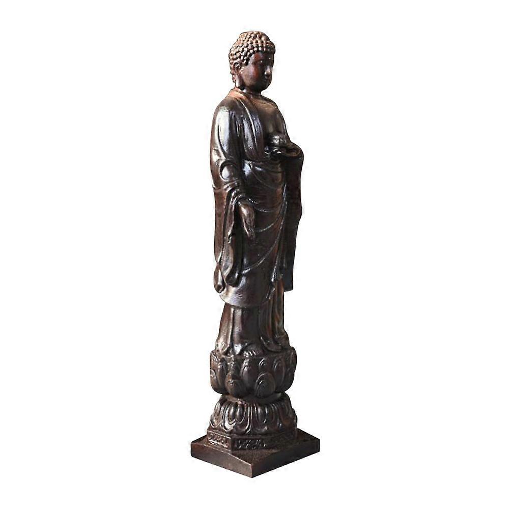 Dark Brown Synthetic Buddha Statue for Home Decor and Practical 6.3 Inches
