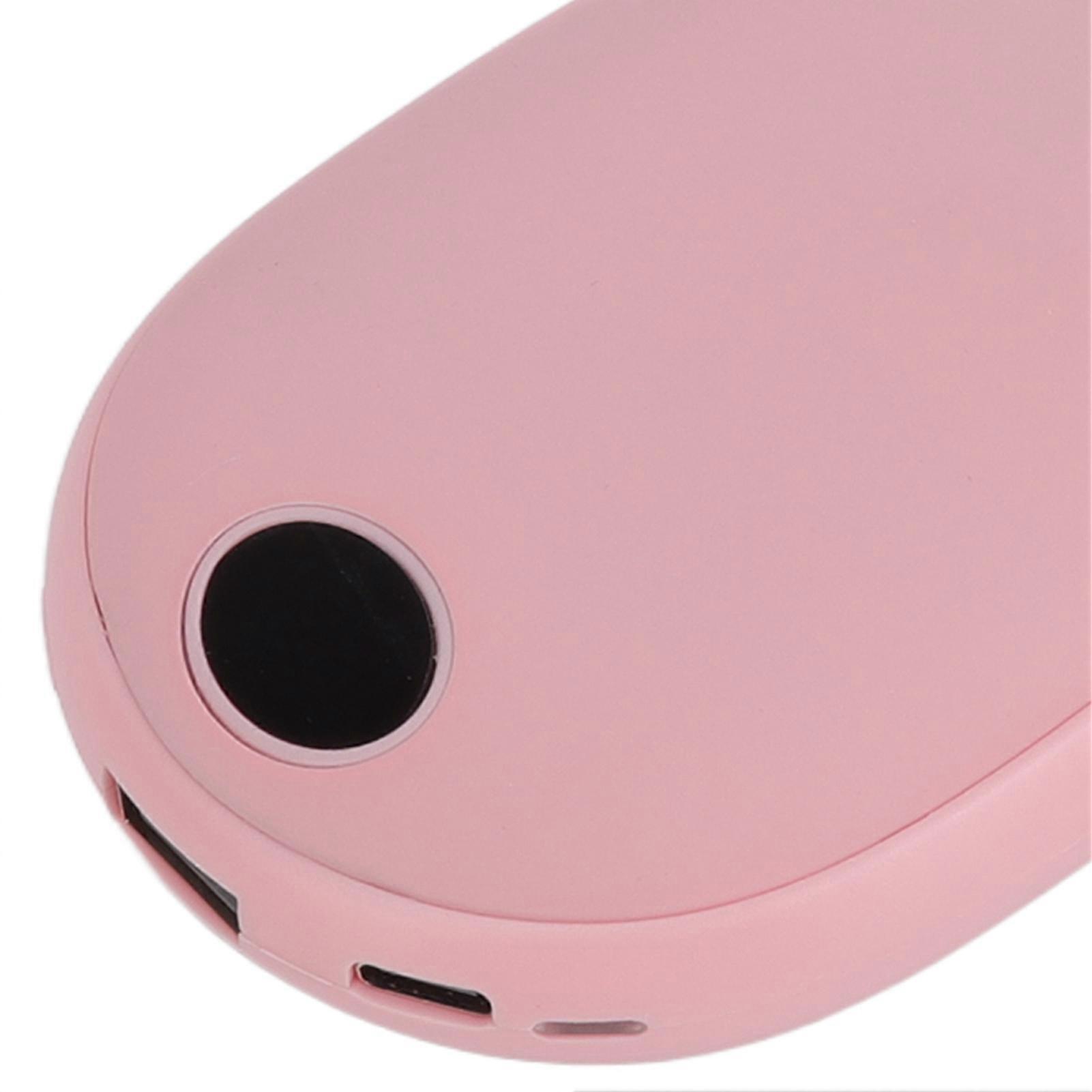 Electronic Hand Warmer Adjustable Temperature LCD Display Portable Rechargeable USB Mini Hand Warmer for Winter Pink
