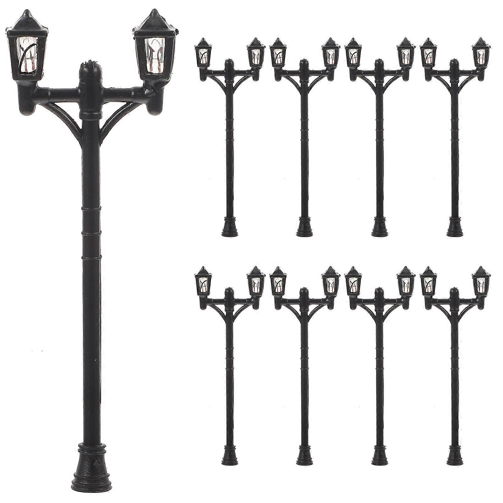 Miniature Double-End Street Lamps Scene Layout Doll House Street Lamp Decorative Function 3V Voltage Technology 10Pcs