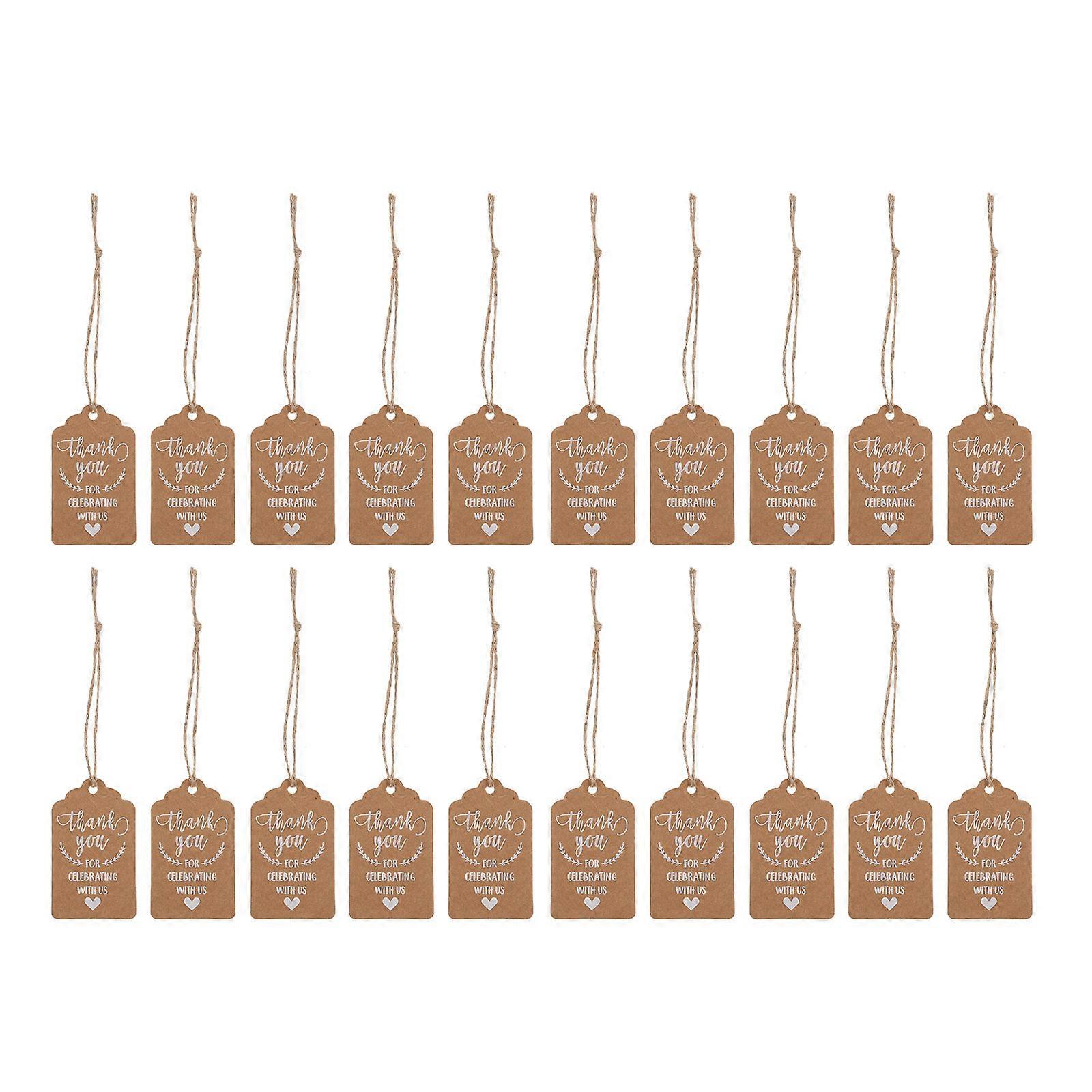 100 Sets Bottle Shaped Brown Paper Tags Writable Blank Gift Tags for Decoration