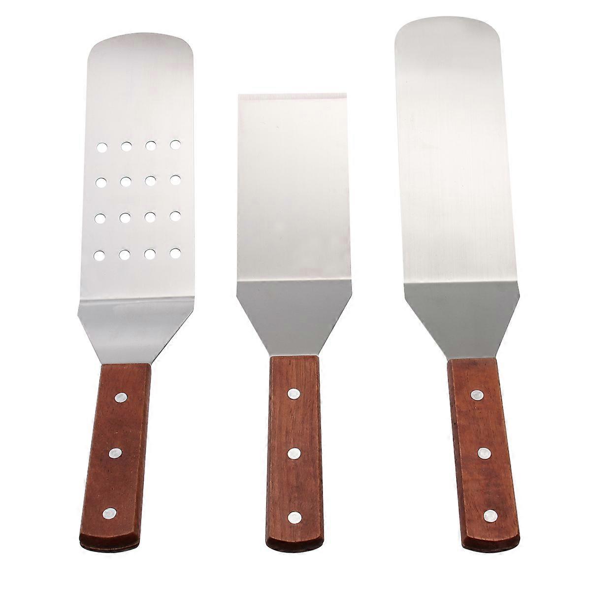 Stainless Steel Pizza with Wood Handle 3pcs Set for Home Baking and Restaurant Use Multi