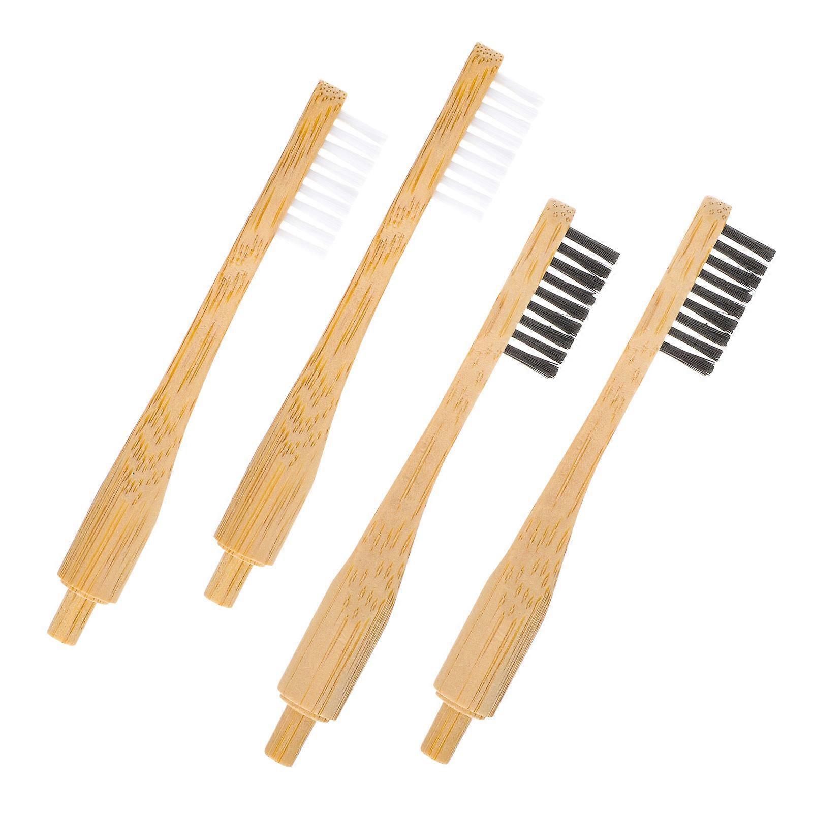 Wooden Toothbrush Replacement Heads for Home Use Assorted Color Premium Quality 4 Pieces