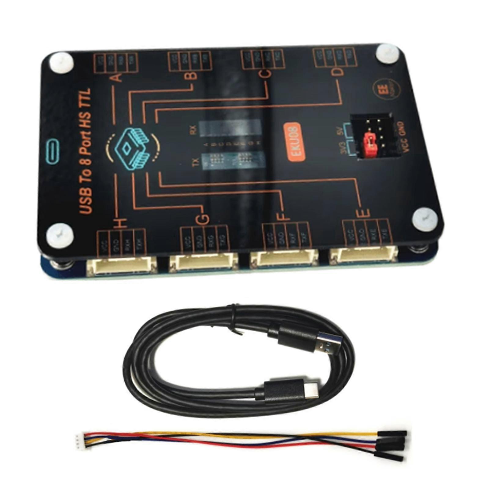 TTL Expansion Board For Device Connection 8 Channel 6Mbps Serial Converter 3.3V 5V Switchable Voltages Configuration Multicolor