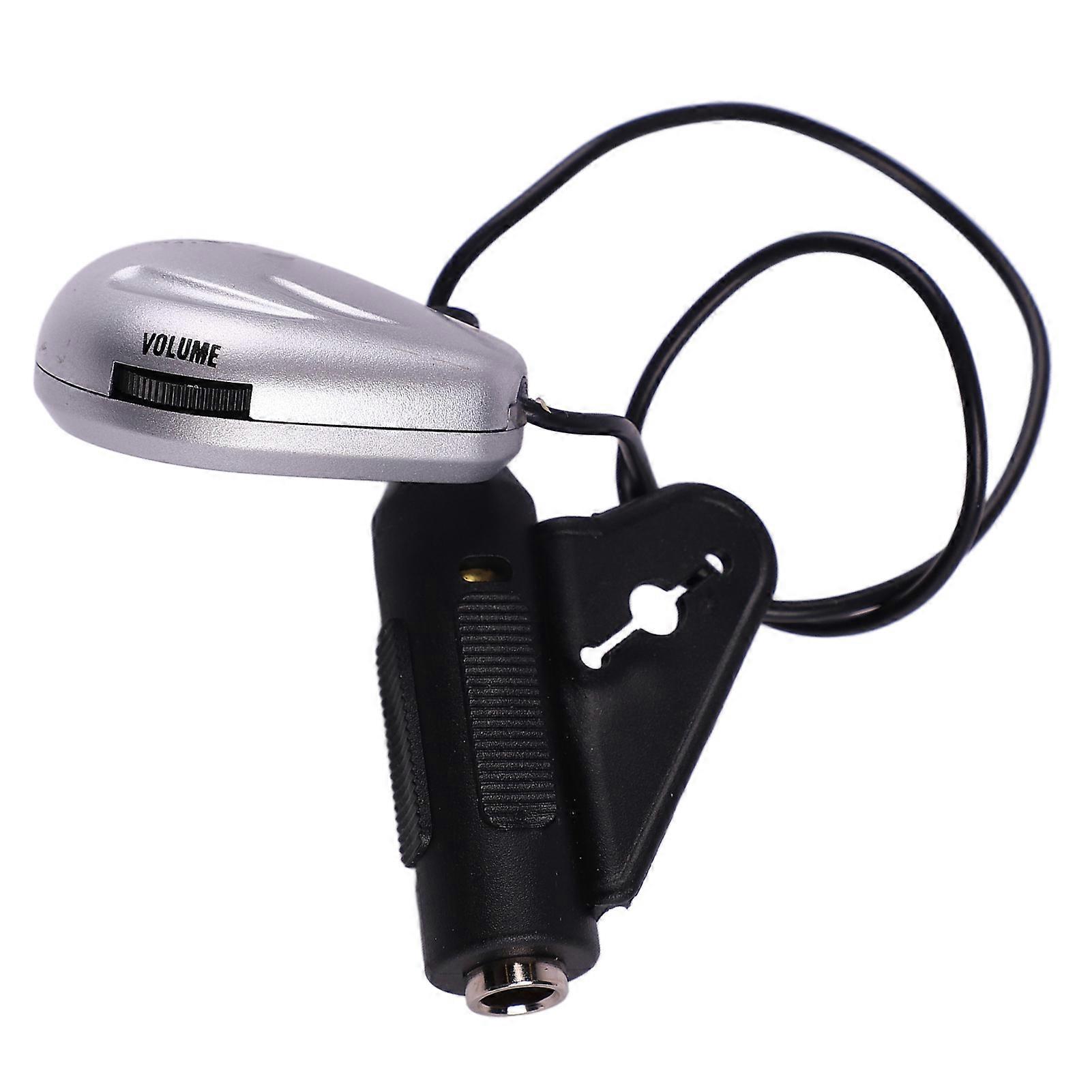 Soundhole Pickup with Jack Contact Microphone Transducer Silver 6.56x3.7x1.55cm
