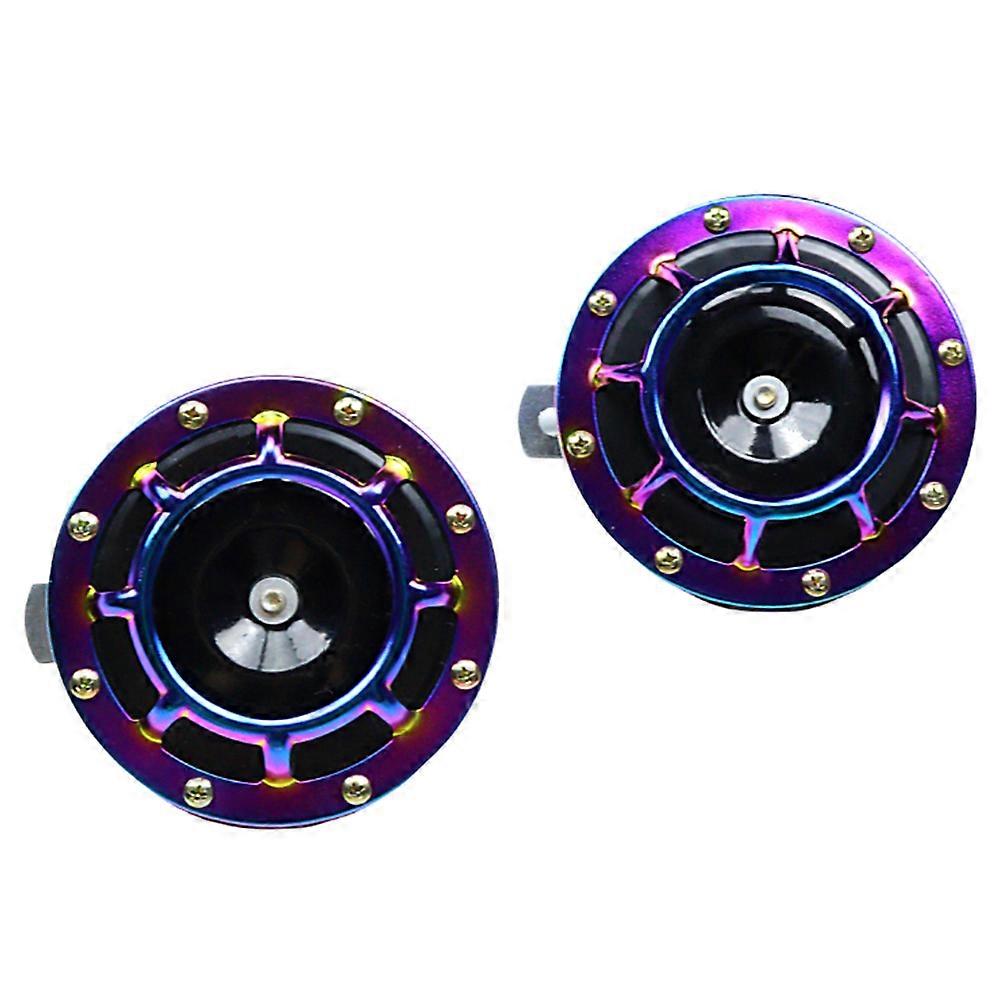 Purple Super Loud Car Horn Made of Iron for Most Vehicles with Universal Design and Easy Installation 1 Pair