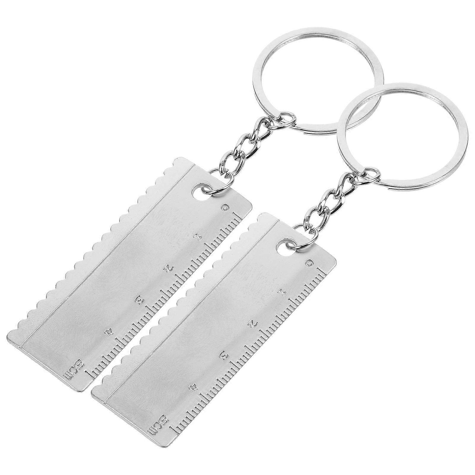 Silver Zinc Alloy Tool Shaped Keychain for Decoration with Durable Design 2pcs