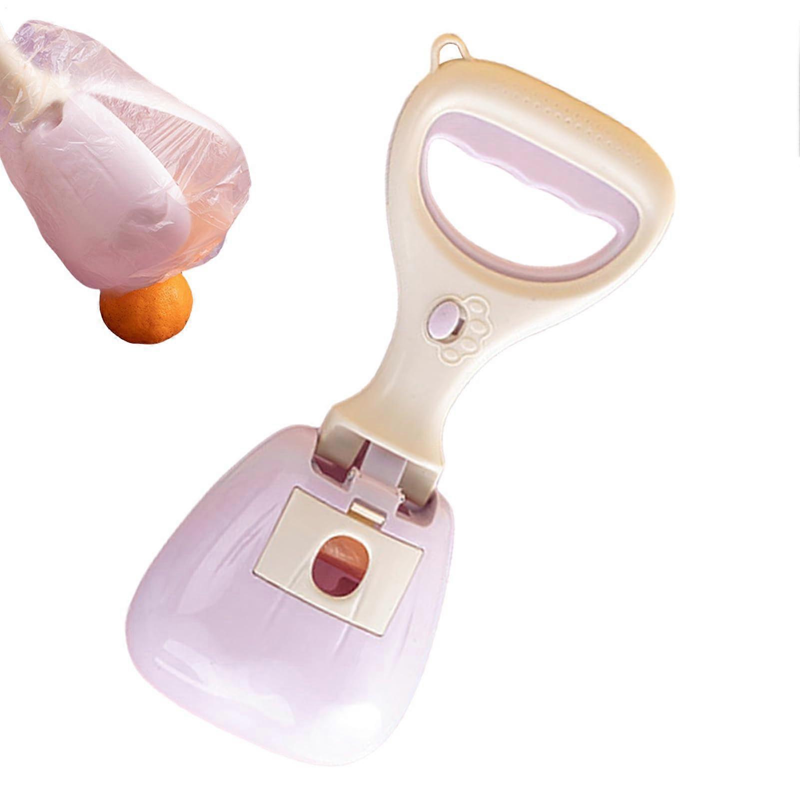 Pooper Scooper For Dogs Portable Poop Scoop With Built-In Waste Bag Dispenser, Ergonomic Handle, Purple