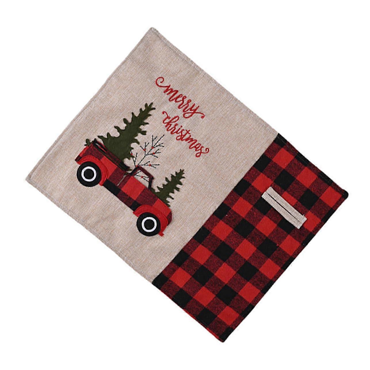 Christmas plate mat dining table decor party linen imitation