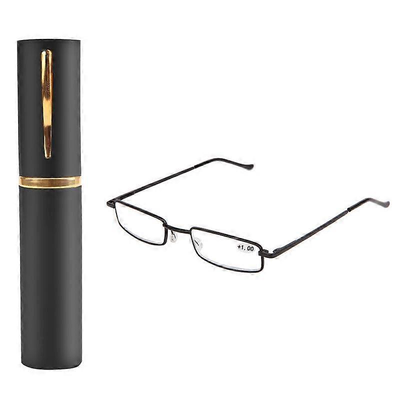 New Reading Glasses Colors Unisex Metal With Tube Case +1.5+2.0+2.5+3.0+3.5+4.0