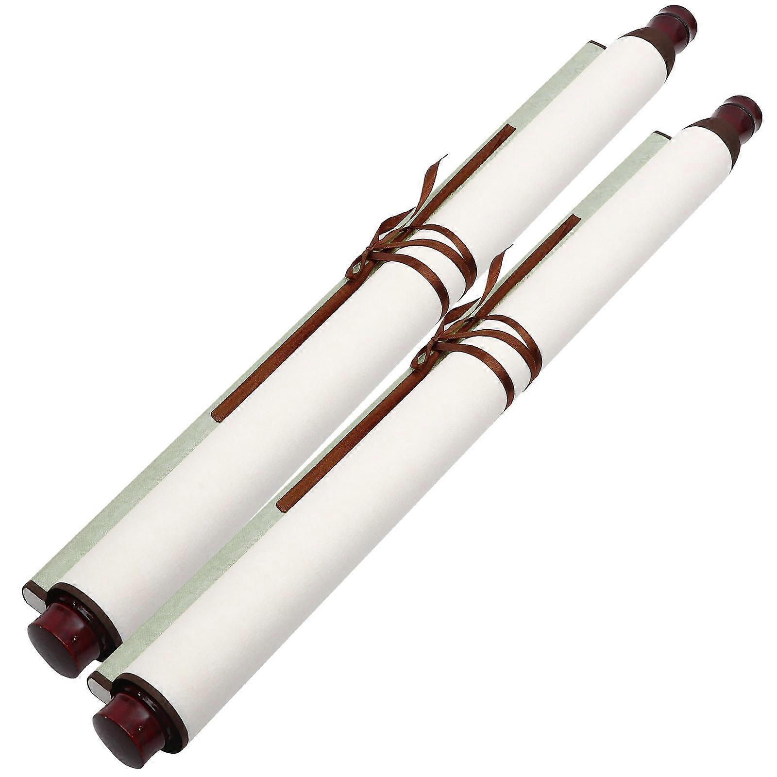 Portable Calligraphy Scroll Paper for Painting Use Made of Rice Paper Great for Home and Office Decoration 2Pcs