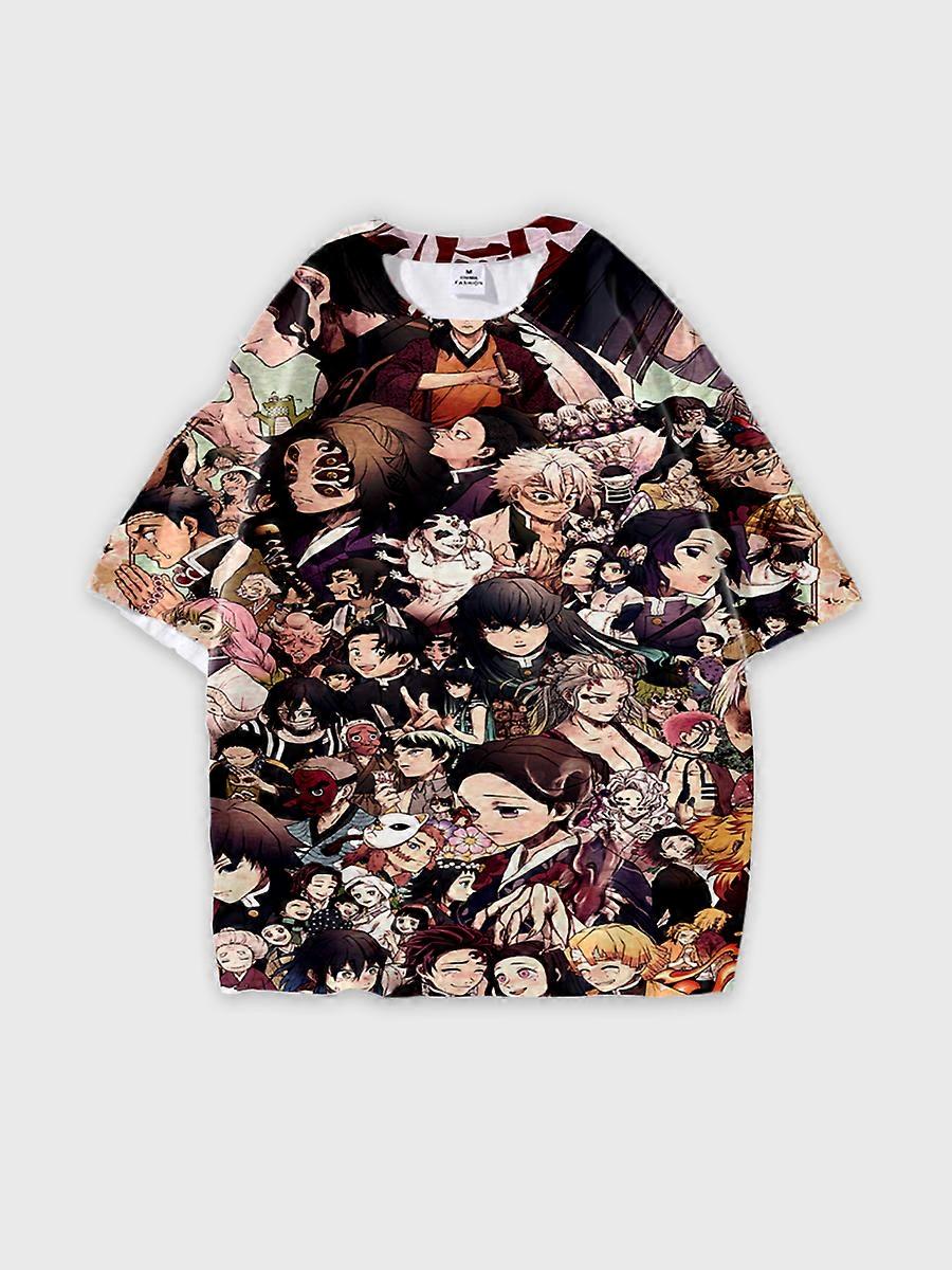 T-shirt round neck Character Pattern loose short sleeve P3353